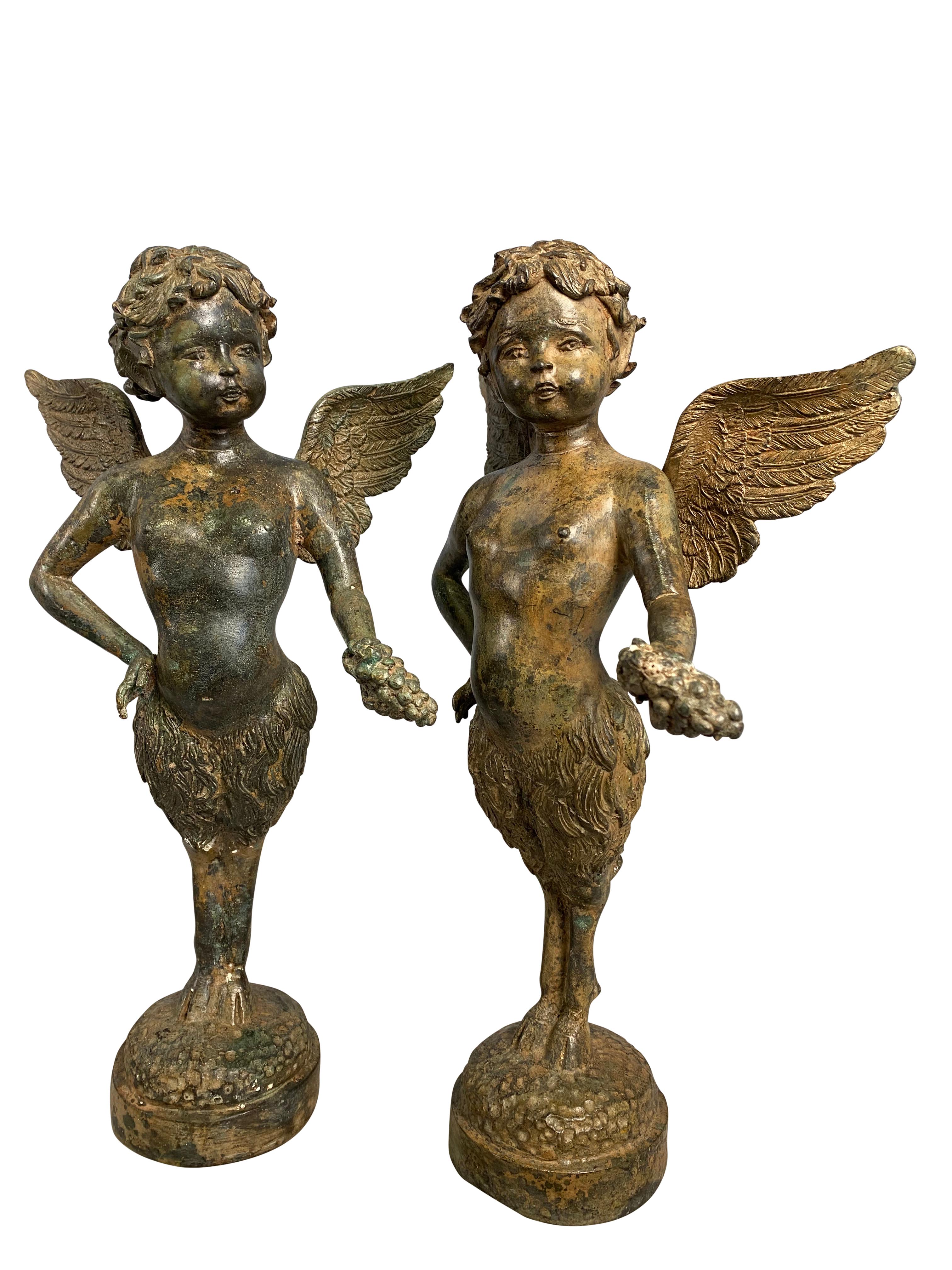 Renaissance Pair of Bronze Cherubs, 20th Century For Sale