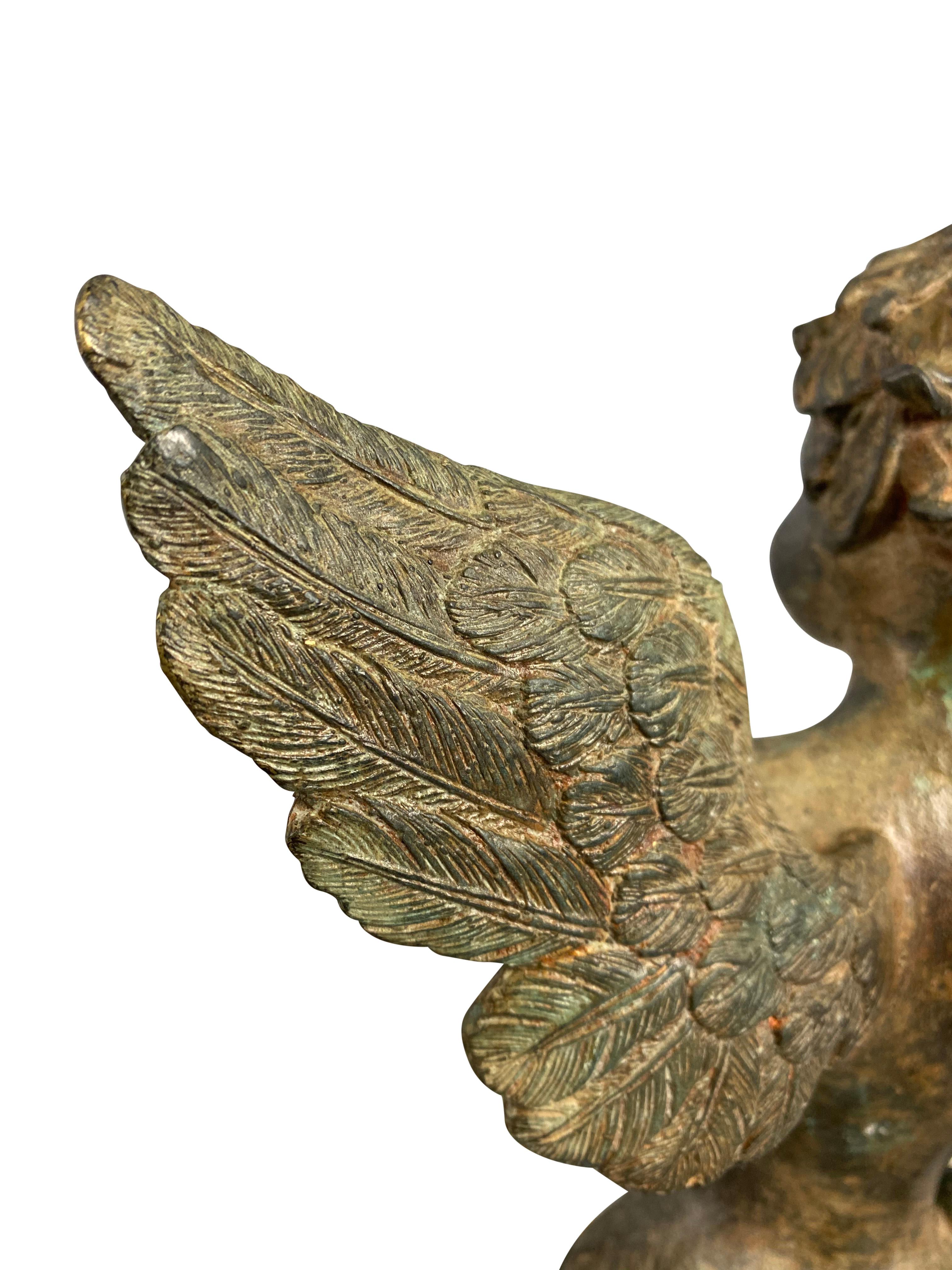 Pair of Bronze Cherubs, 20th Century For Sale 3