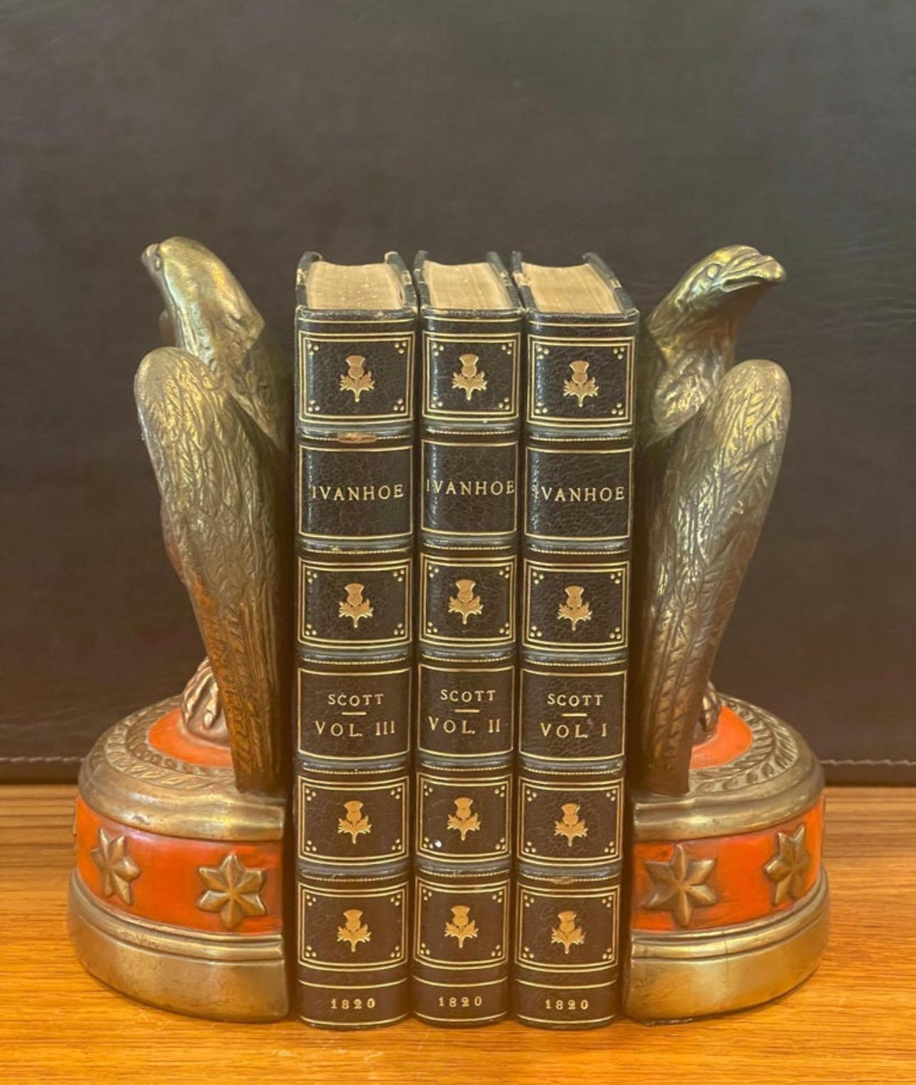 Pair of Bronze Clad American Eagle 'John Kennedy JFK' Bookends For Sale 7