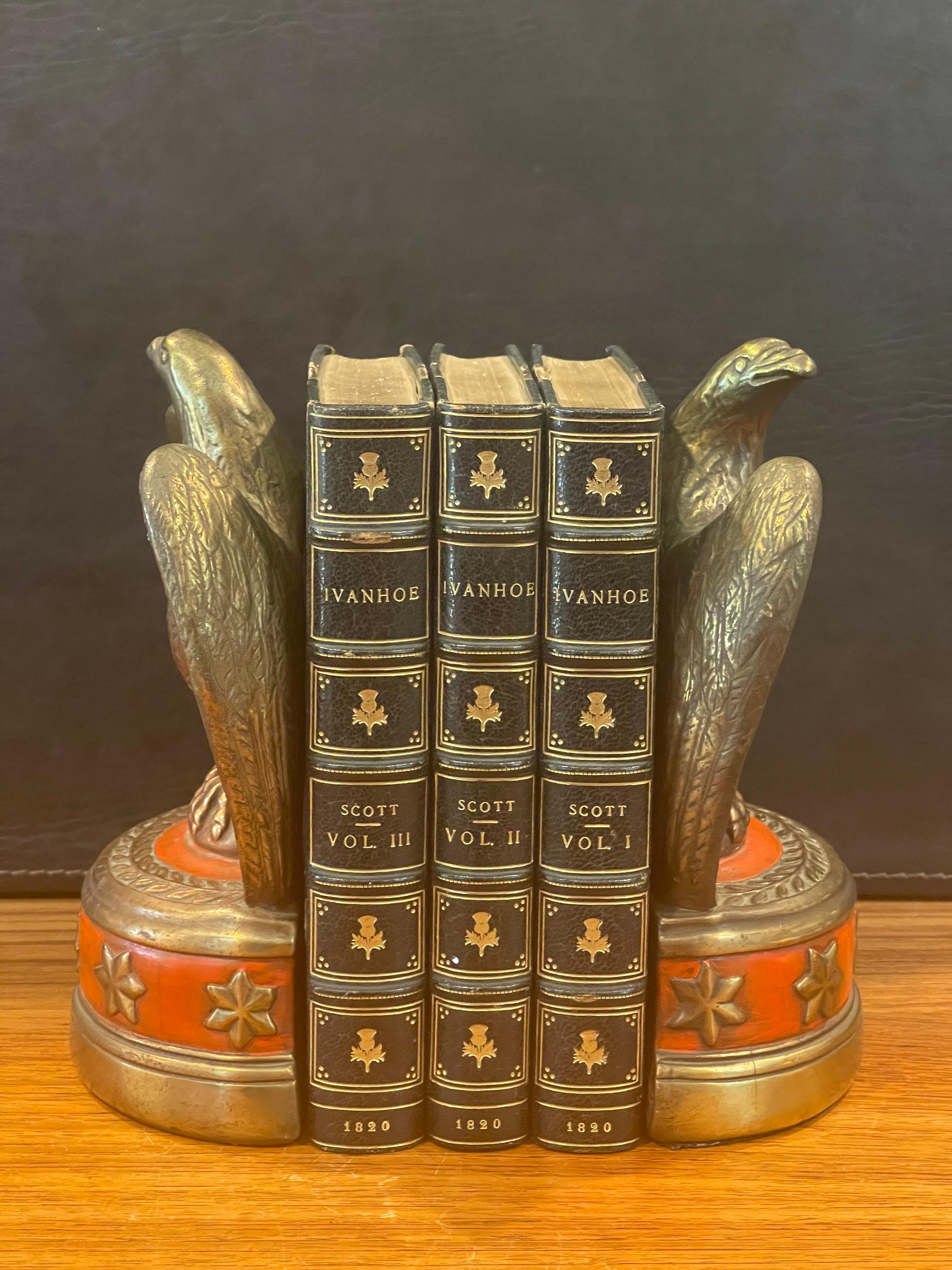 Pair of Bronze Clad American Eagle 'John Kennedy JFK' Bookends 8