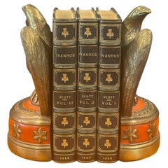 Pair of Bronze Clad American Eagle 'John Kennedy JFK' Bookends
