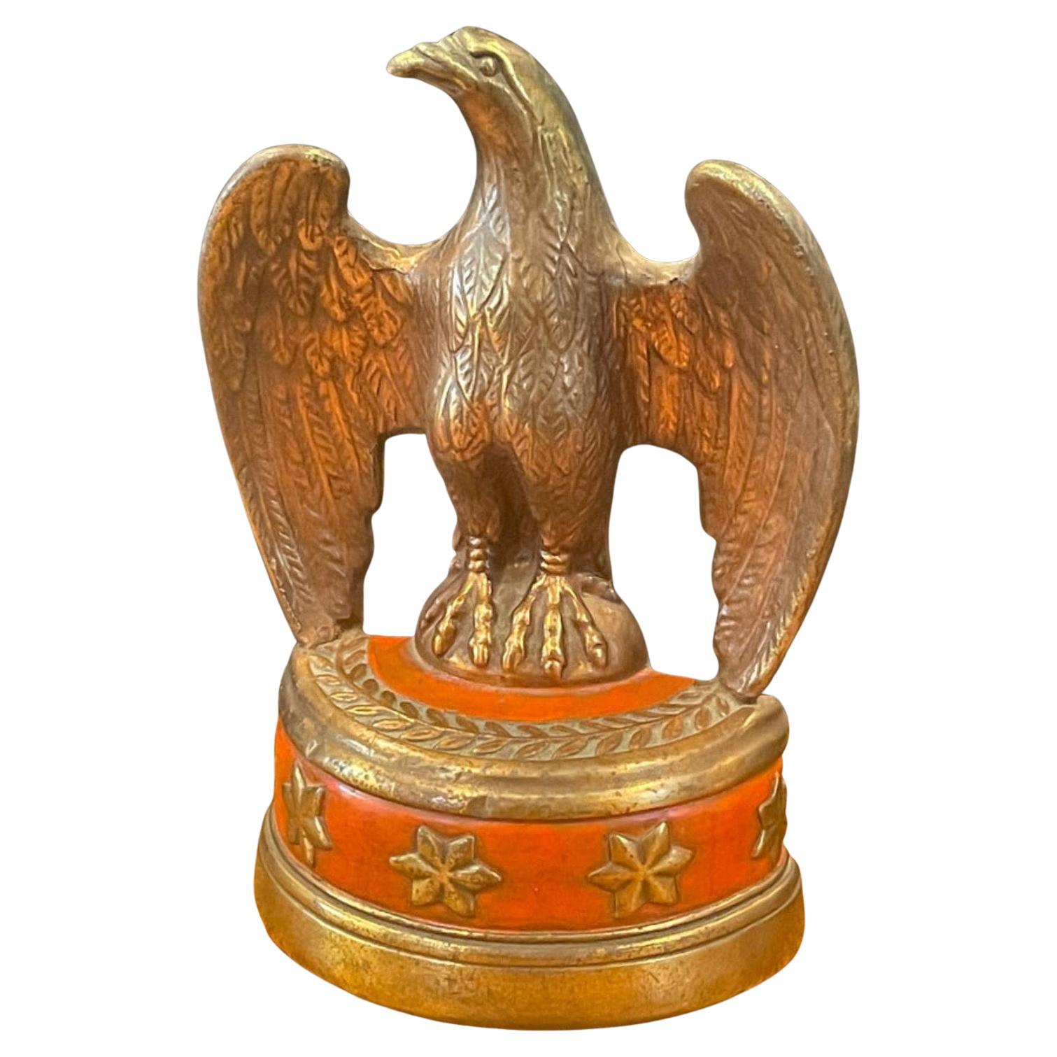 Mid-Century Modern Pair of Bronze Clad American Eagle 'John Kennedy JFK' Bookends For Sale