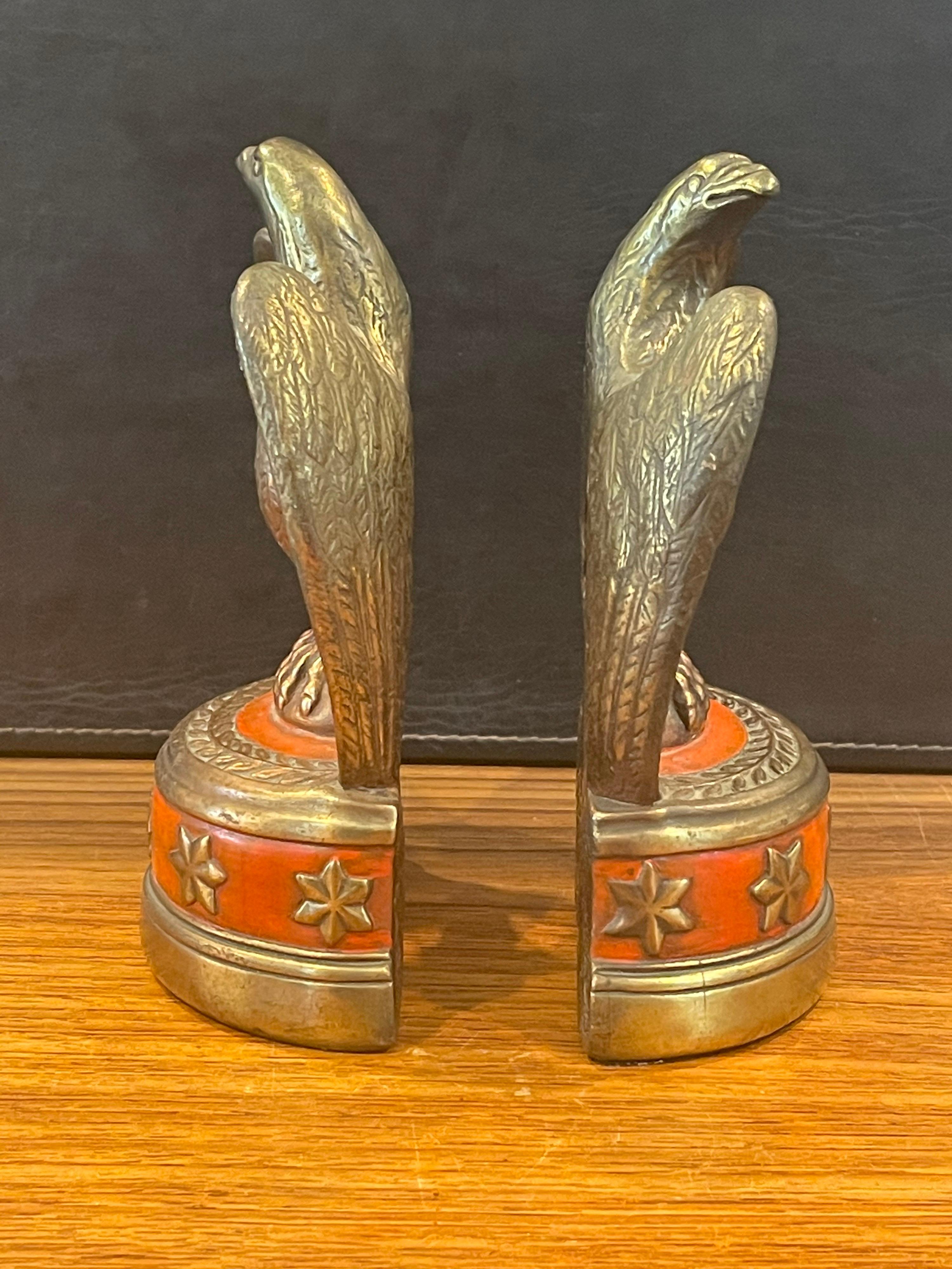 20th Century Pair of Bronze Clad American Eagle 'John Kennedy JFK' Bookends