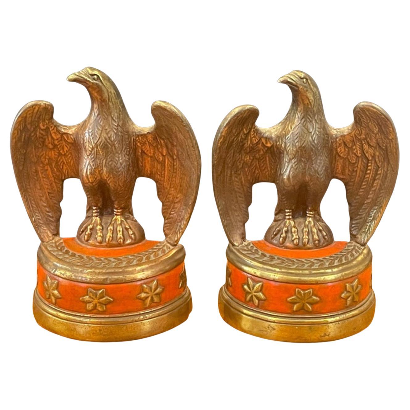 Pair of Bronze Clad American Eagle 'John Kennedy JFK' Bookends For Sale