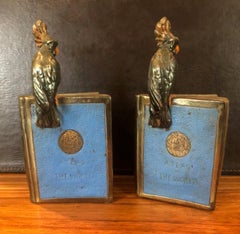 Pair of Bronze Clad "Atlas of the World" Bookends by Pompeian Bronze Co.