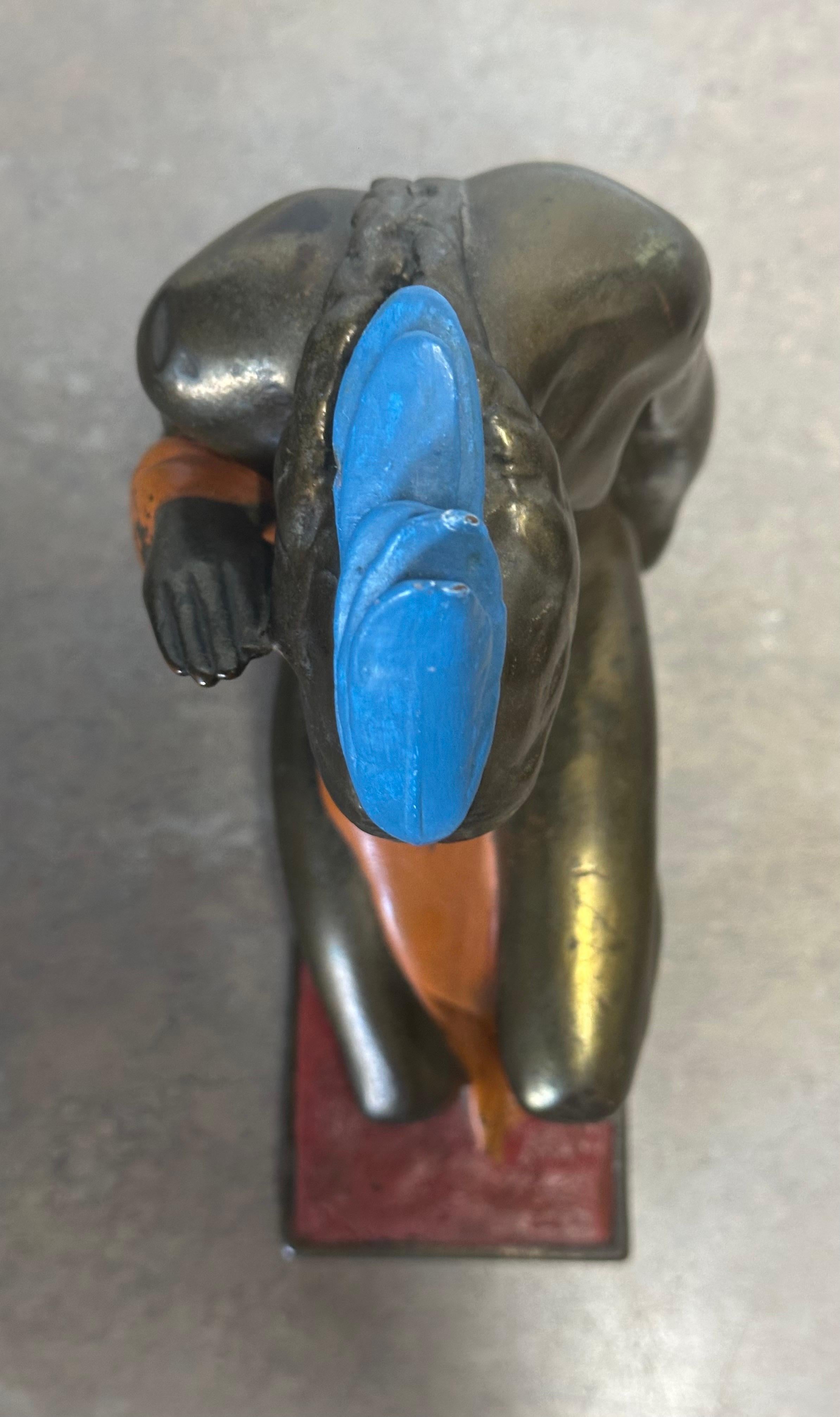 Pair of Bronze-Clad Indian Braves Bookends by Paul Herzel for Pompeian Bronze Co For Sale 8