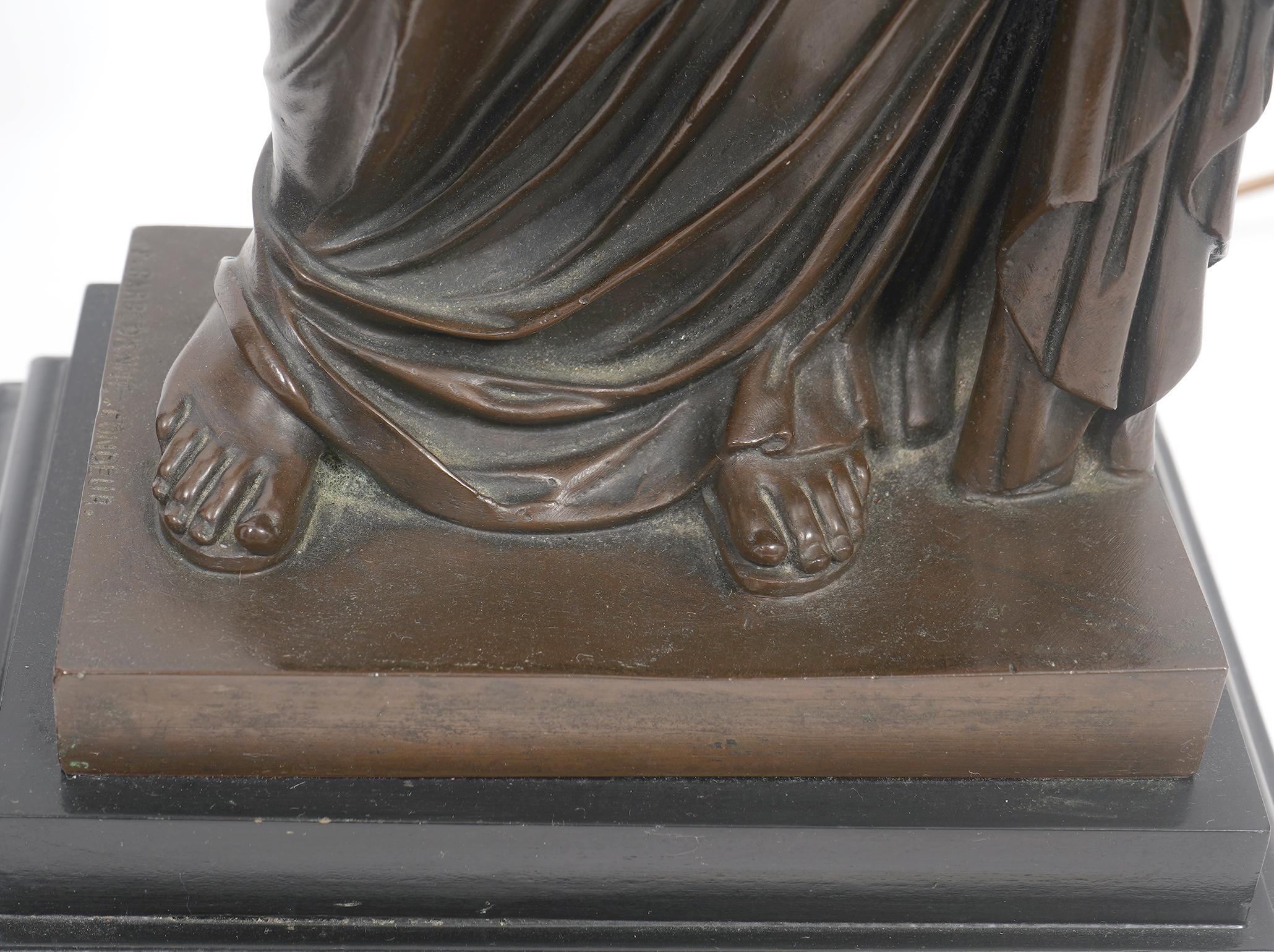 Bronze Paire de lampes en bronze à figures classiques, A.I.C. par F. Barbedienne Fondeur en vente