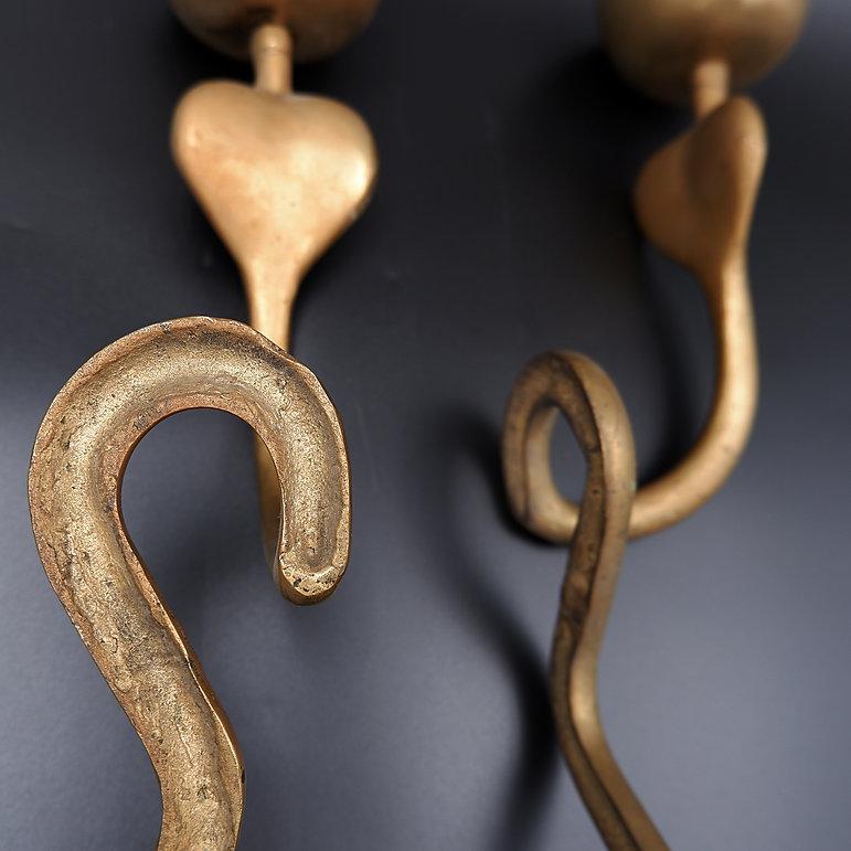 Pair of Bronze Cobra Snake Sconces - 1960s For Sale 6