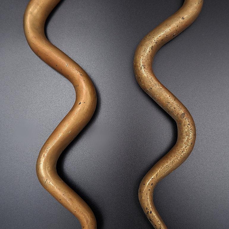 Pair of Bronze Cobra Snake Sconces - 1960s 4