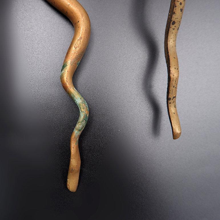 Pair of Bronze Cobra Snake Sconces - 1960s For Sale 2