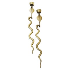 Paire d
appliques murales en bronze en forme de serpent Cobra Milieu du siècle, 1970, France
