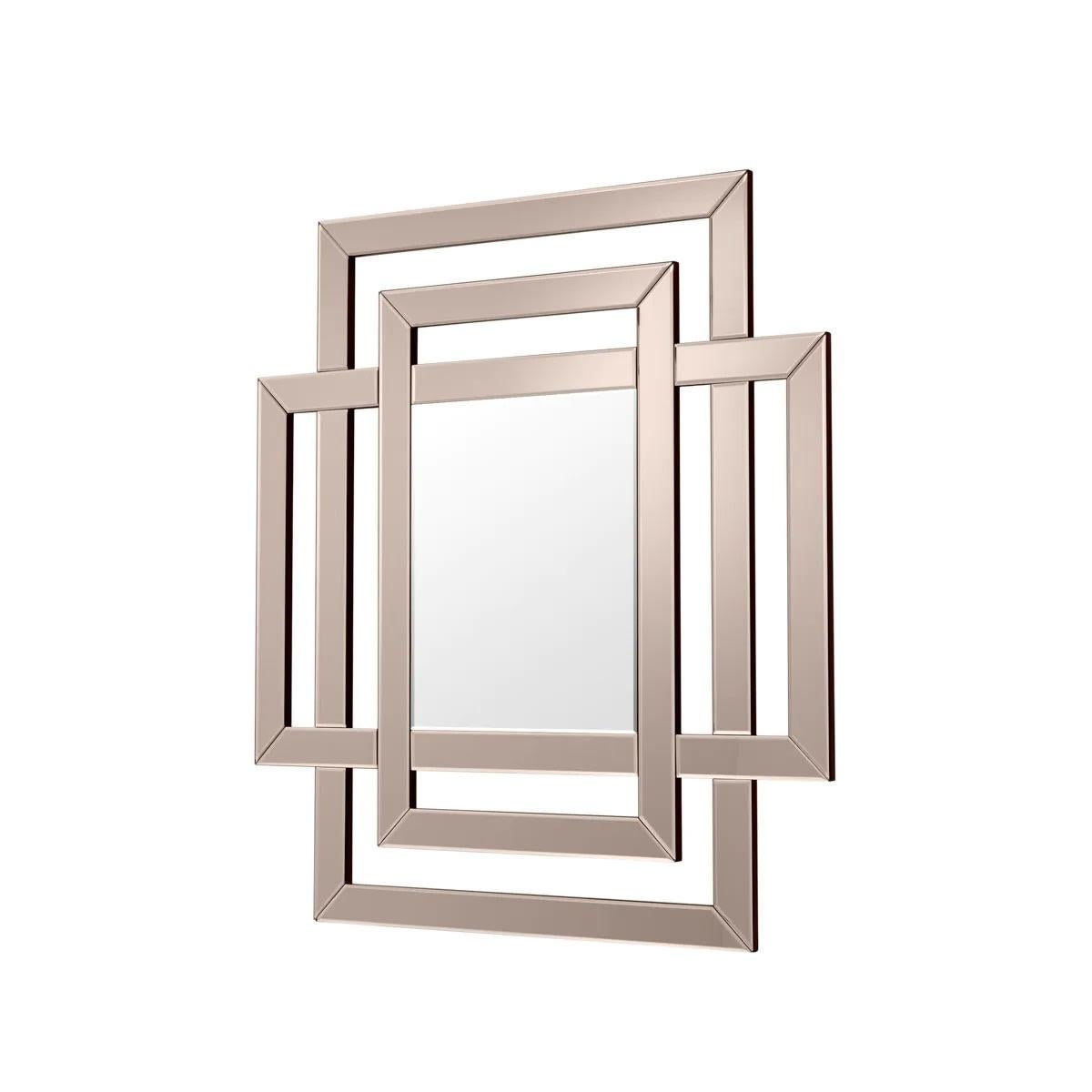 Paire de miroirs couleur bronze

Ce miroir unique présente un cadre de couleur bronze entrelacé.
Sa forme unique définit le miroir, offrant un point de vue contemporain sur un accessoire de décoration classique et intemporel. Il ajoutera une touche