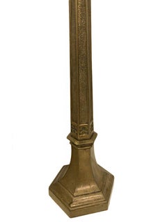Pair of Bronze Column Lamps