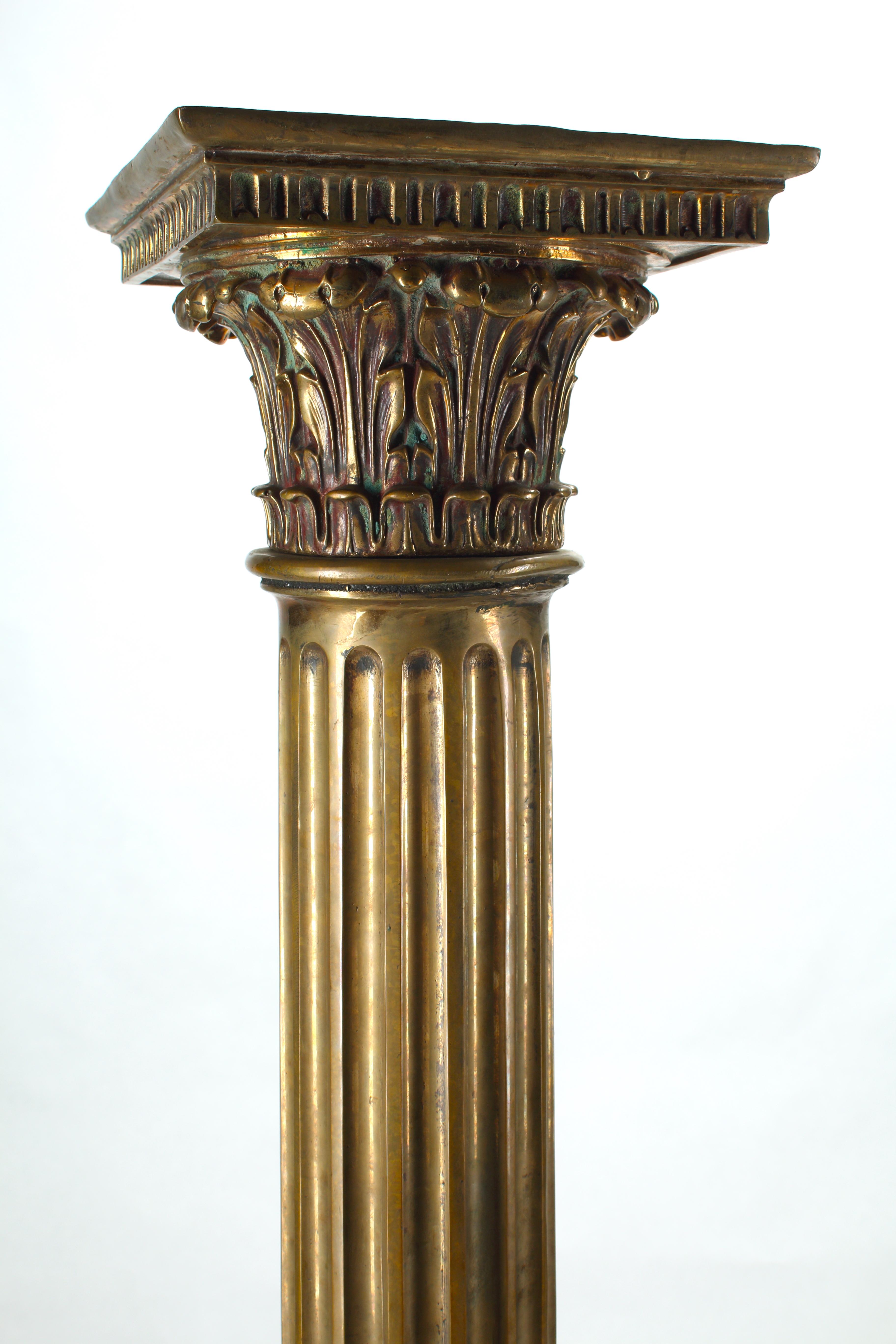 20th Century Pair of Bronze Columns, American (New York) 1900 For Sale
