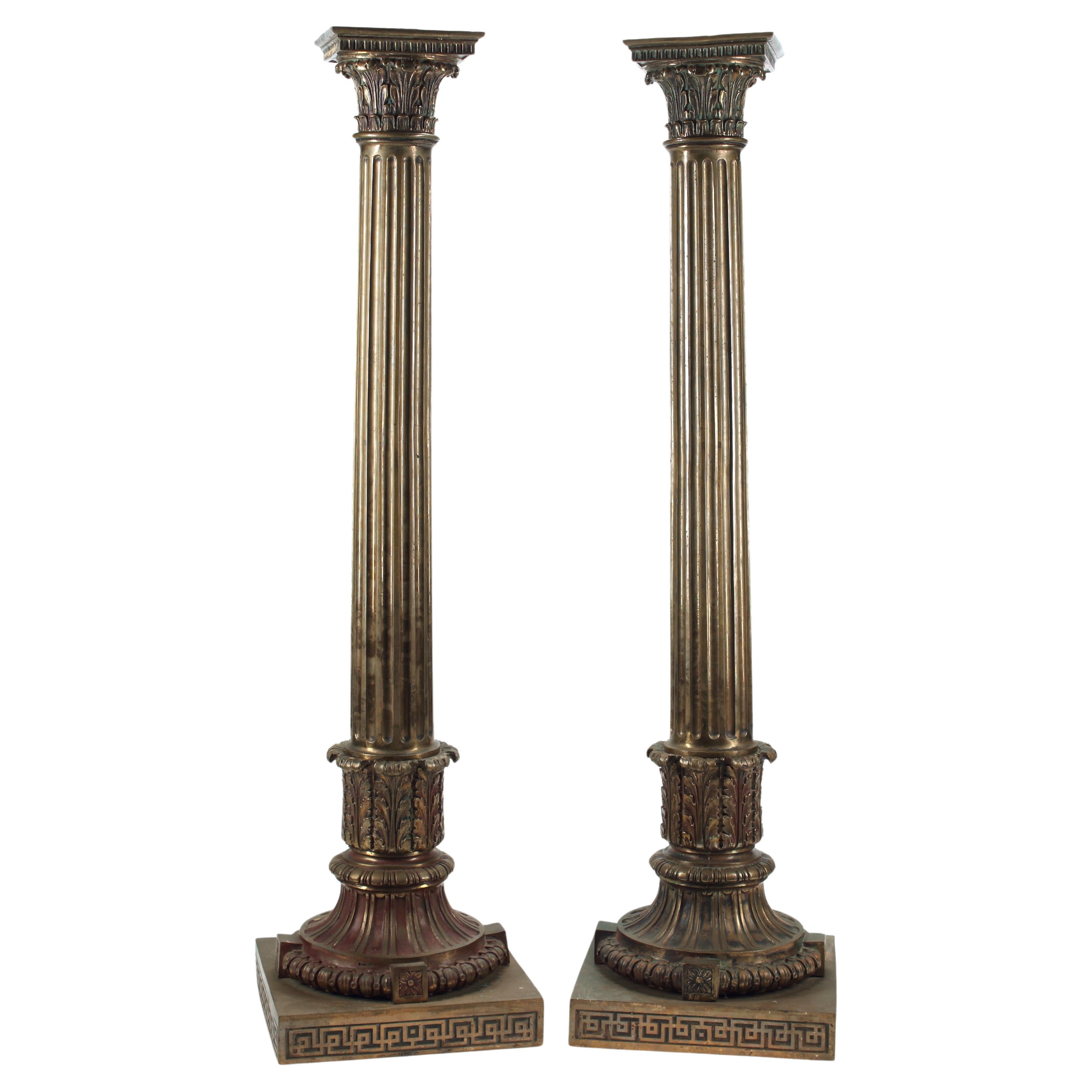 Coppia di colonne in bronzo, America (New York) 1900