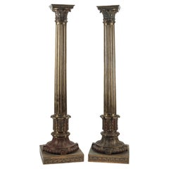 Coppia di colonne in bronzo, America (New York) 1900