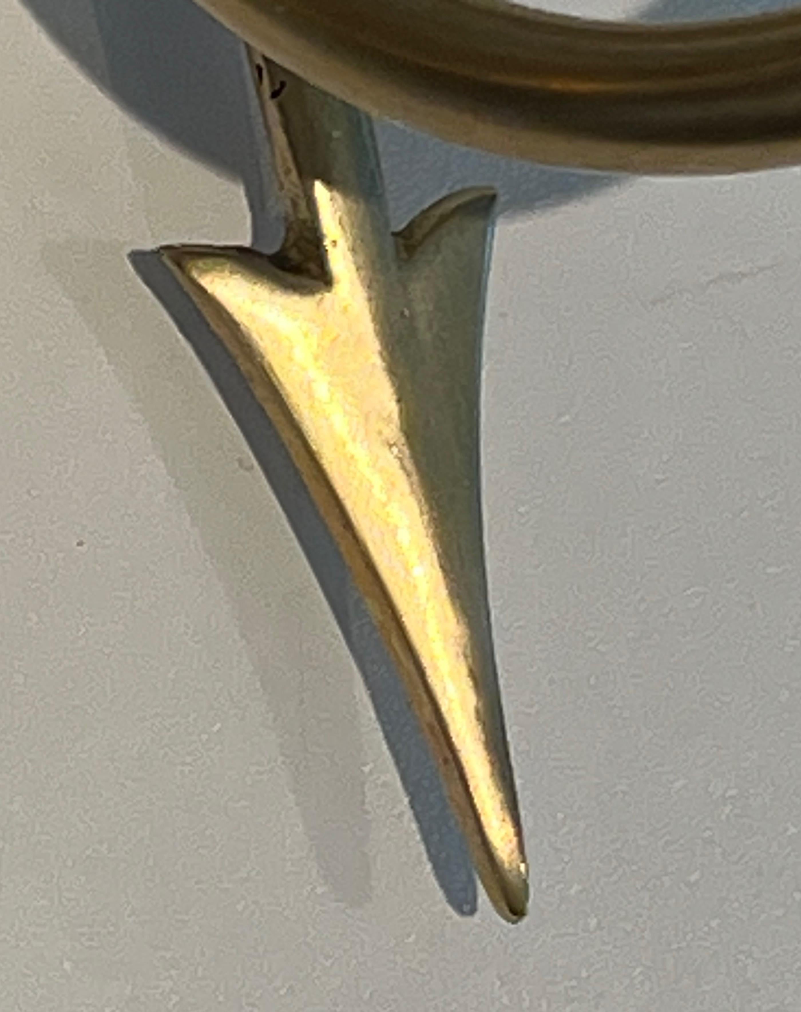 Coppia di lampade da parete in bronzo Cross Arrows in vendita 10