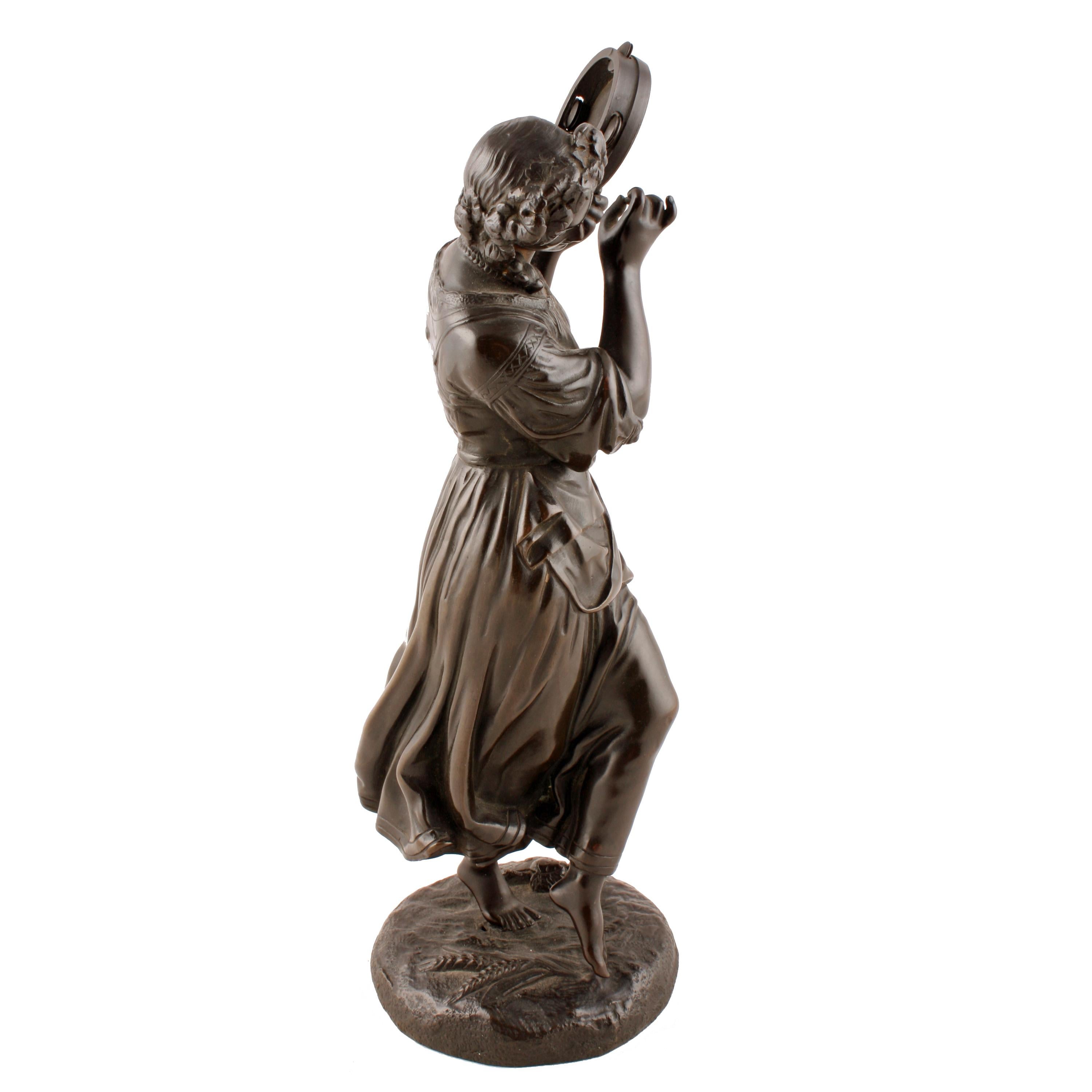 Pair of Bronze Dancing Peasant Figures For Sale 2