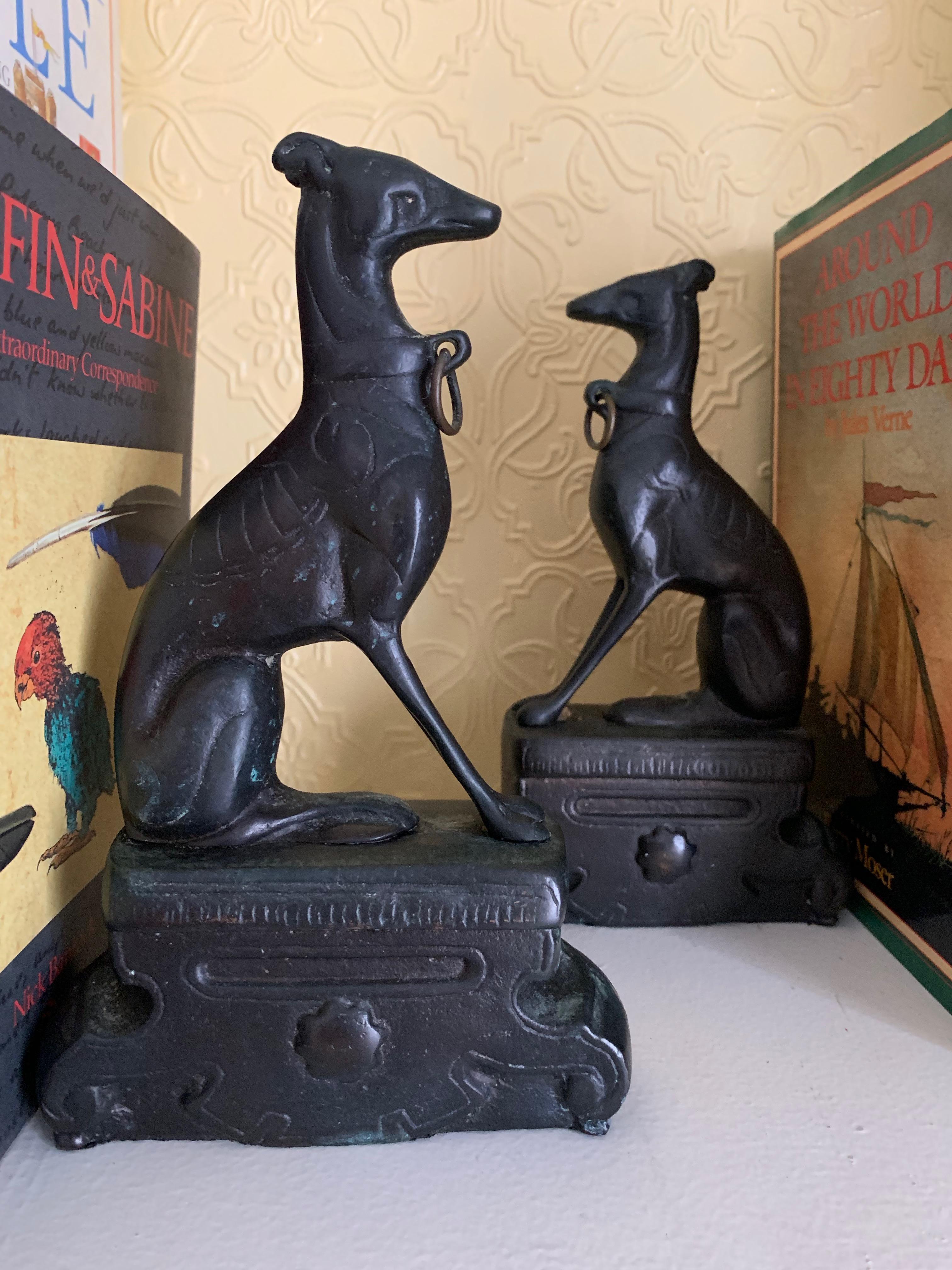 Pair of Bronze Doberman Pincher Dog Bookends 3