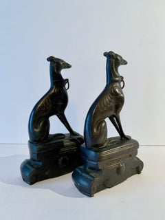 Pair of Bronze Doberman Pincher Dog Bookends