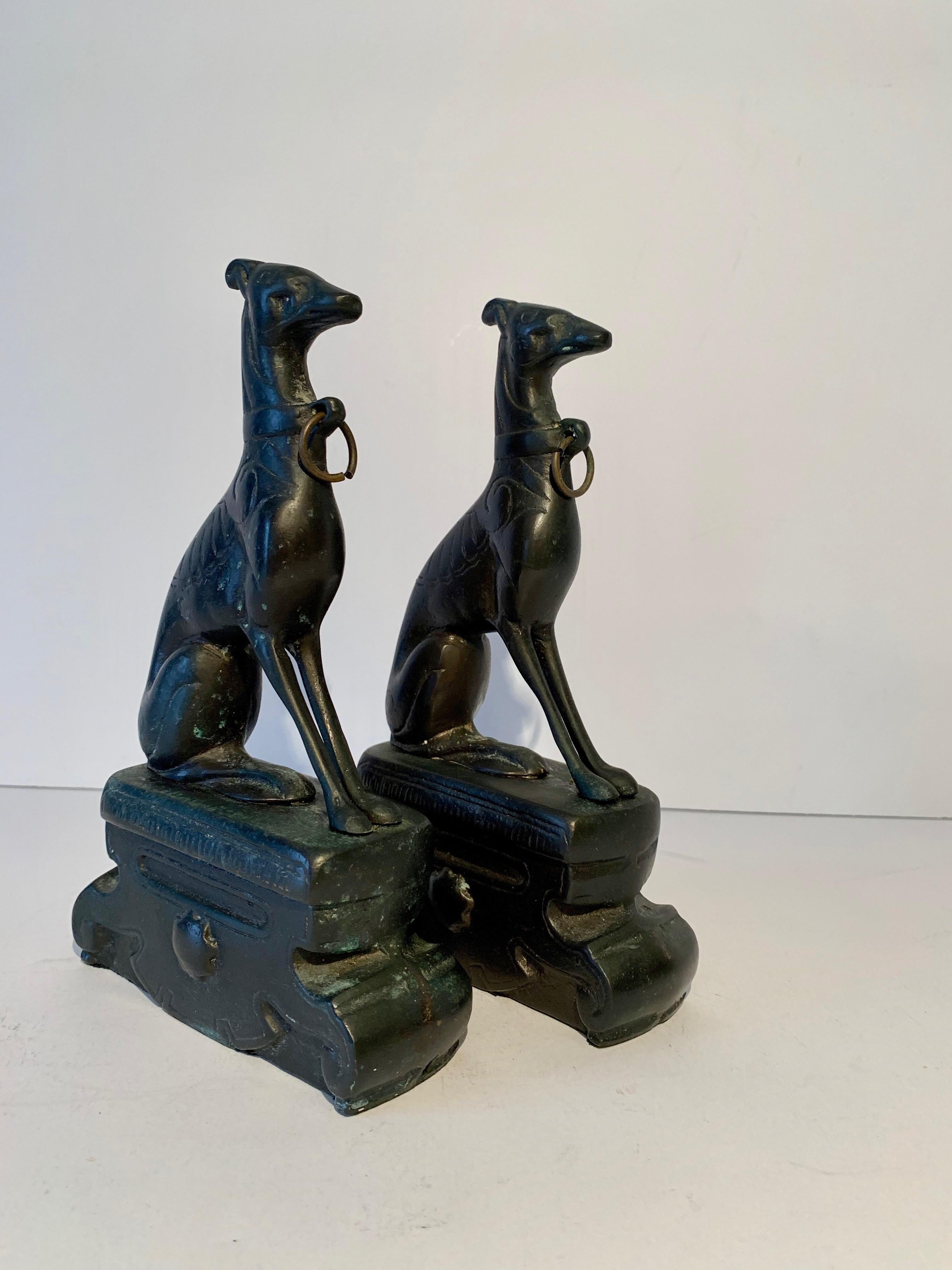 Pair of Bronze Doberman Pincher Dog Bookends 1