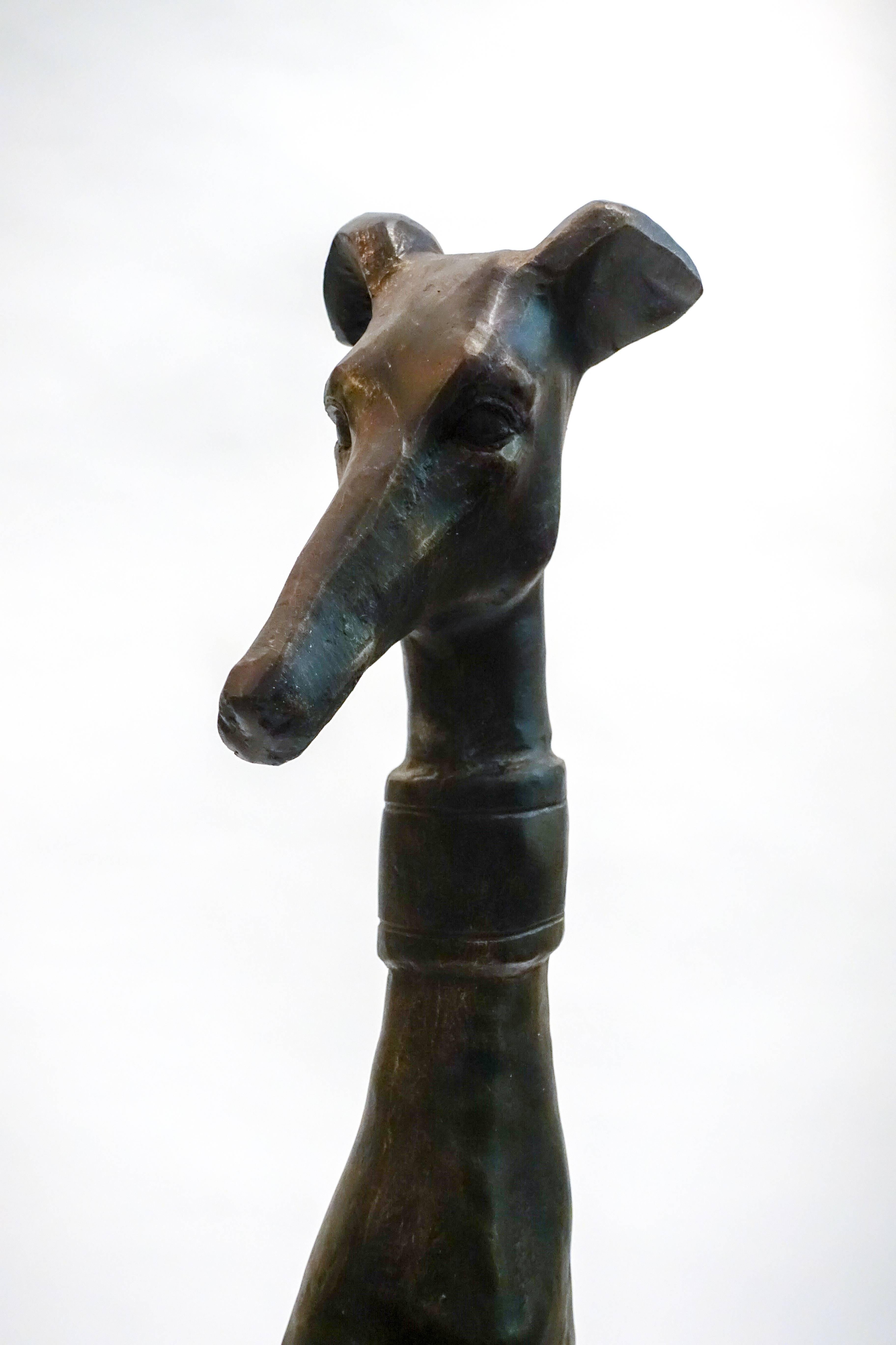 Other Pair of Bronze Dog with Collar Andirons