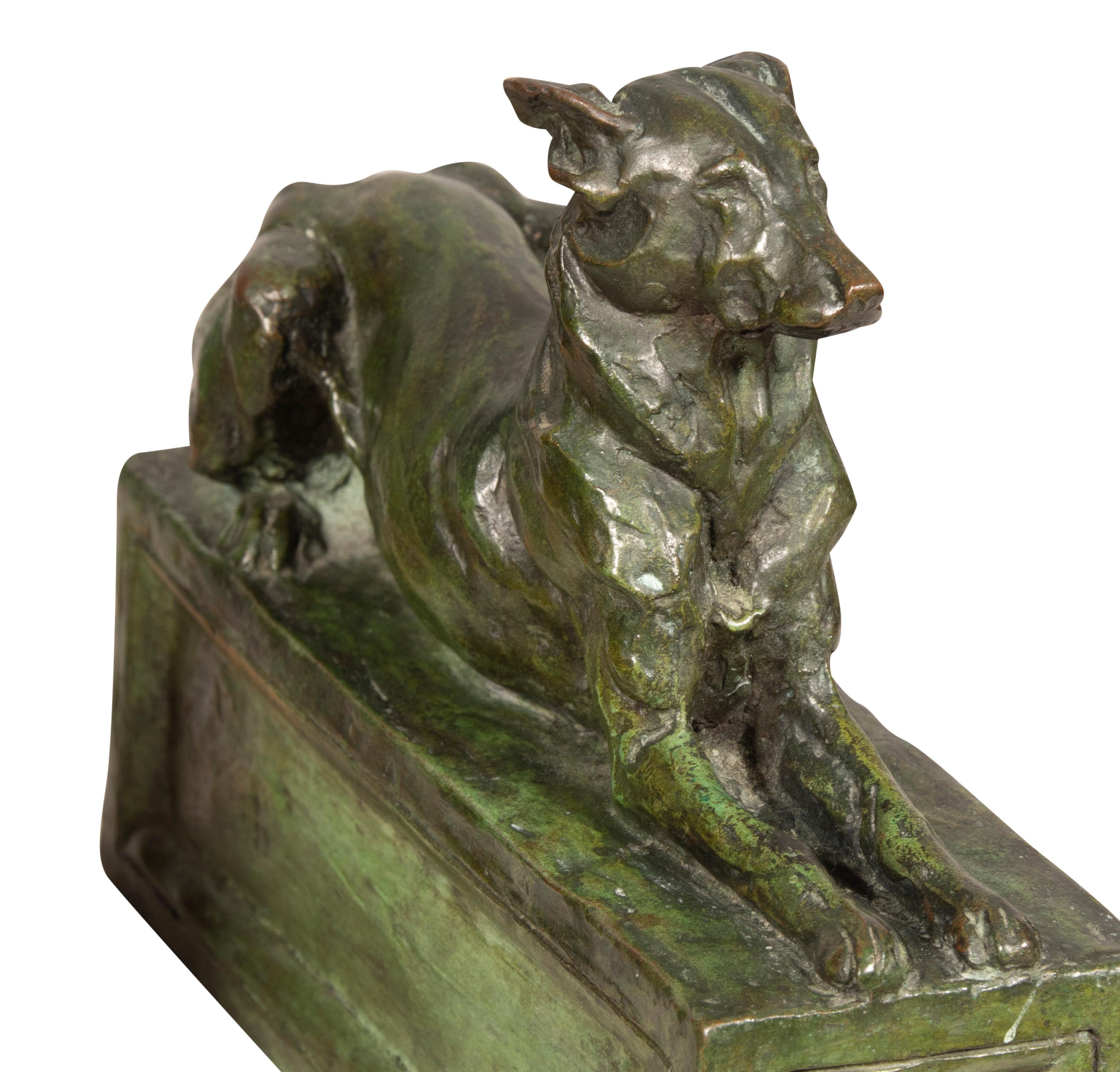 Pair Of Bronze Dogs By F.B Godwin For Sale 6