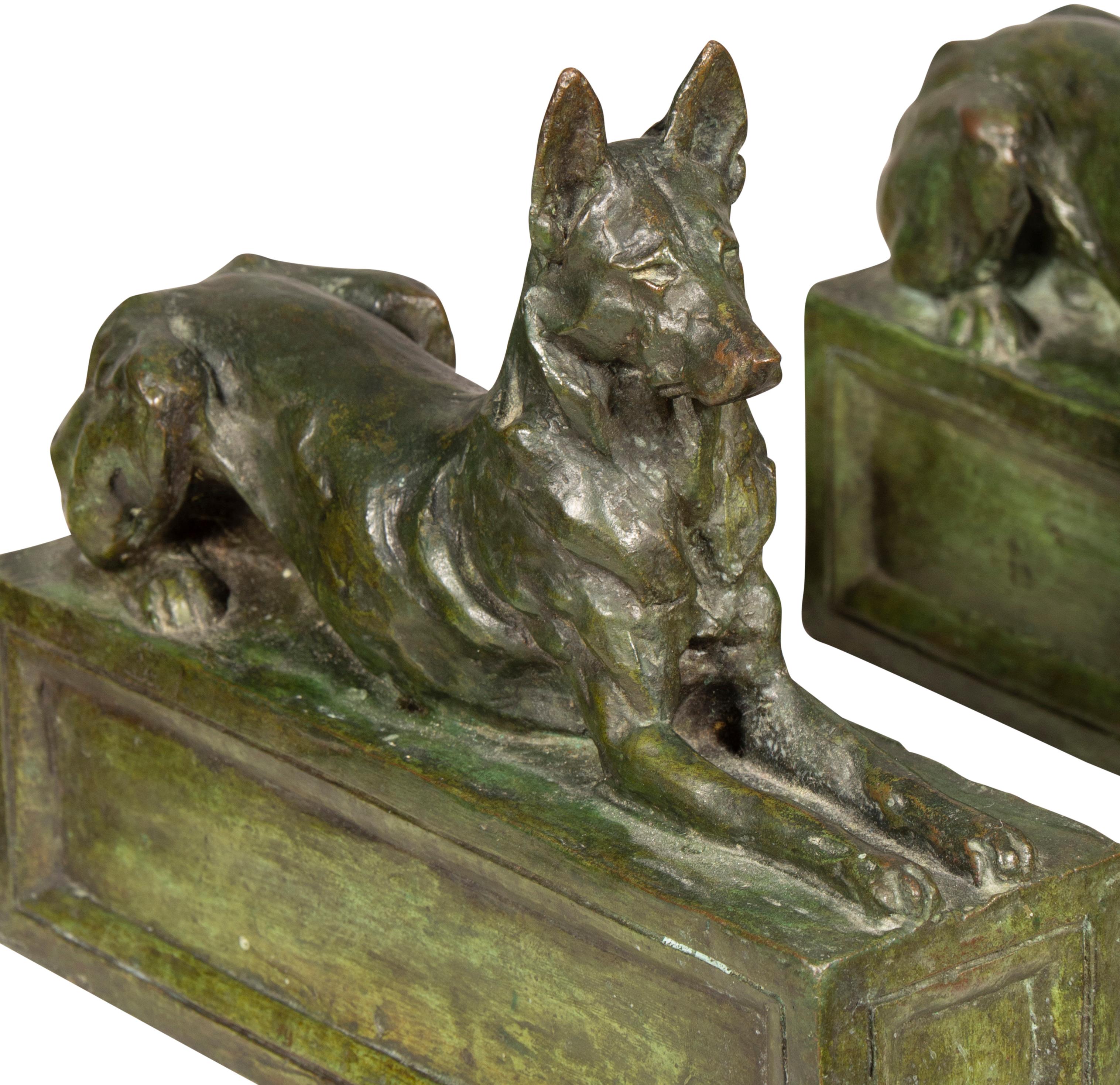 Pair Of Bronze Dogs By F.B Godwin For Sale 7
