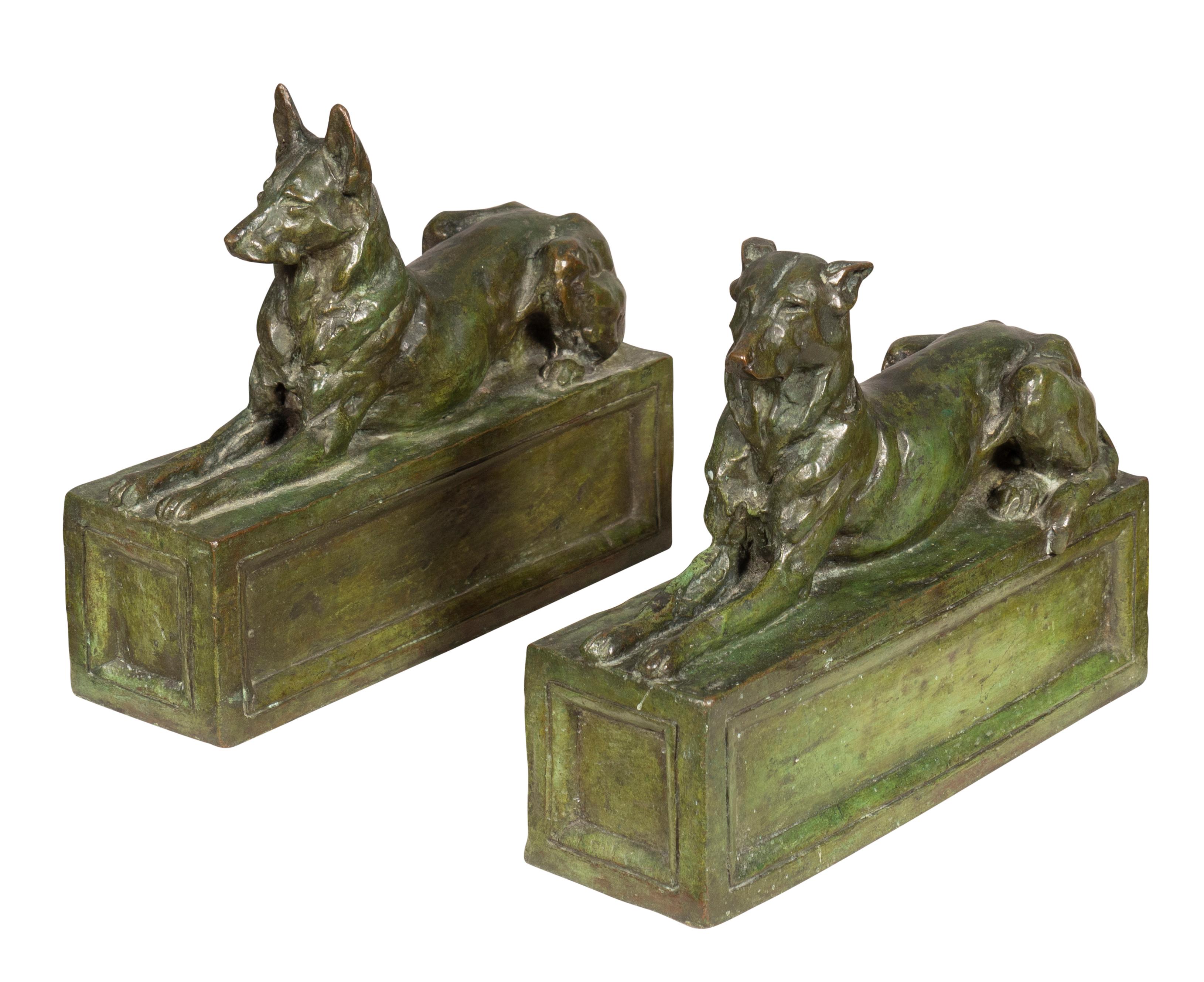 Pair Of Bronze Dogs By F.B Godwin For Sale 2