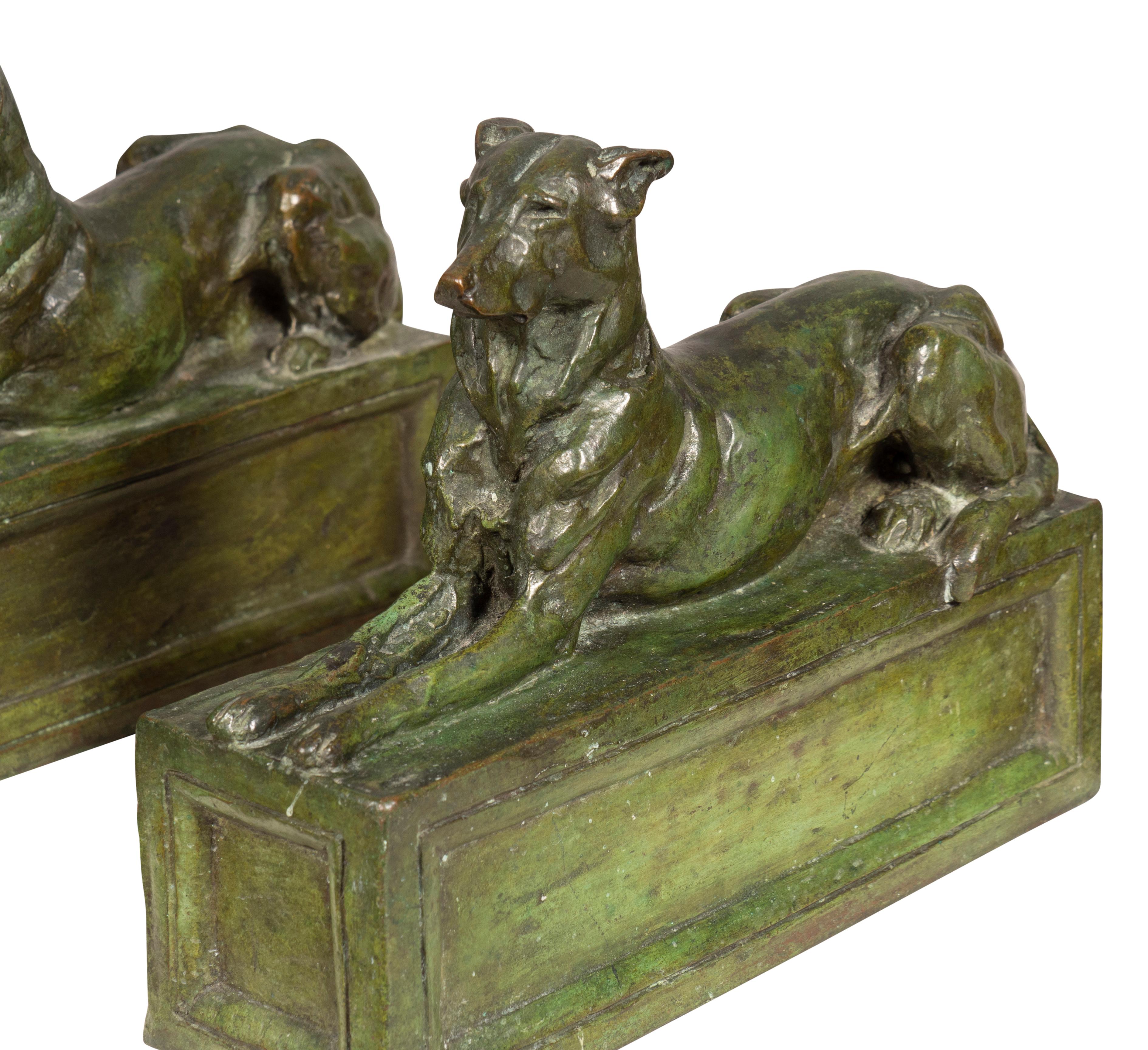 Pair Of Bronze Dogs By F.B Godwin For Sale 4