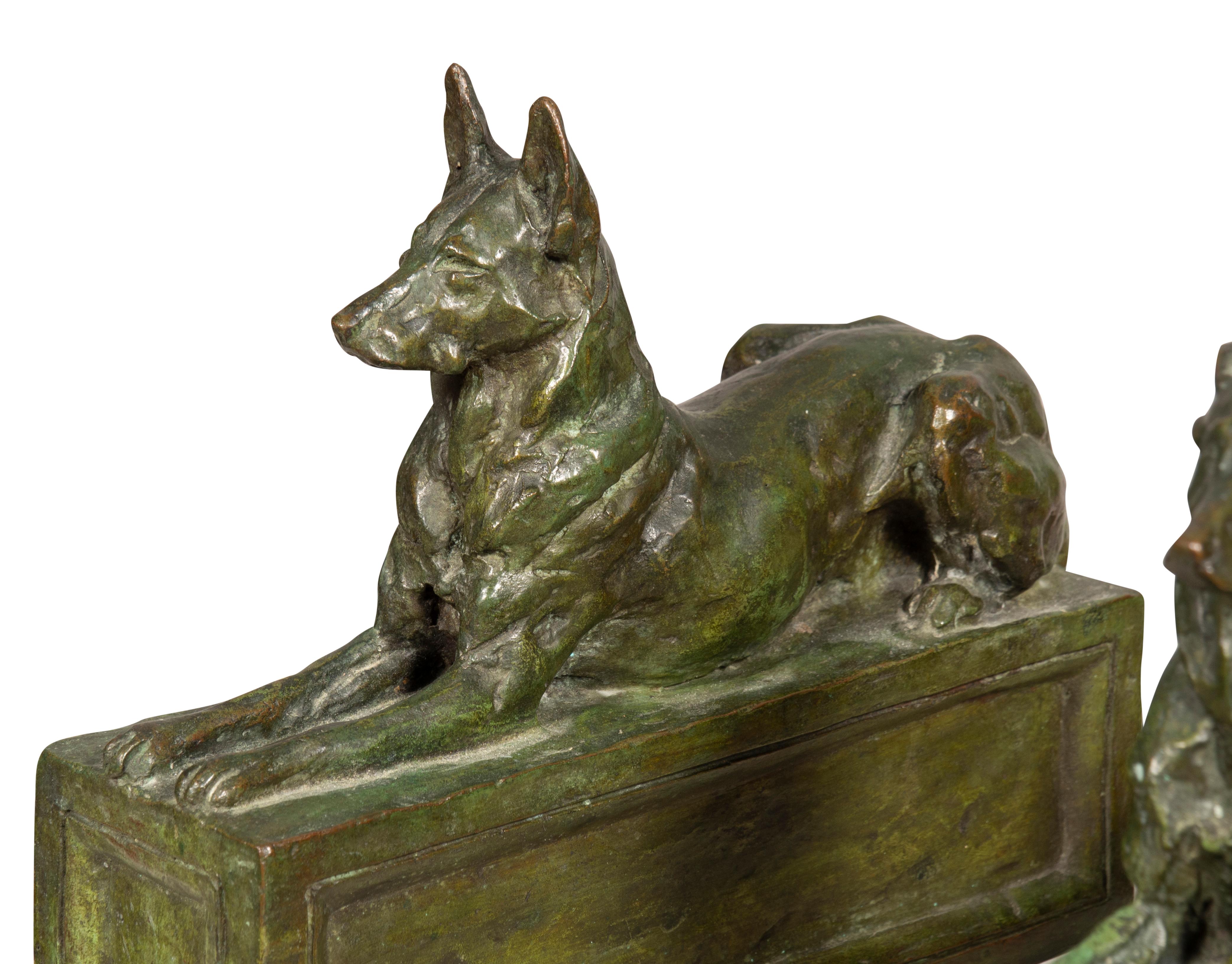 Pair Of Bronze Dogs By F.B Godwin For Sale 5