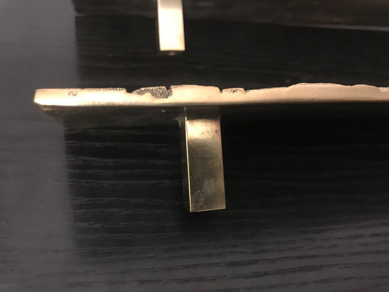 Coppia di maniglie per porte in bronzo, anni '70 in vendita 1