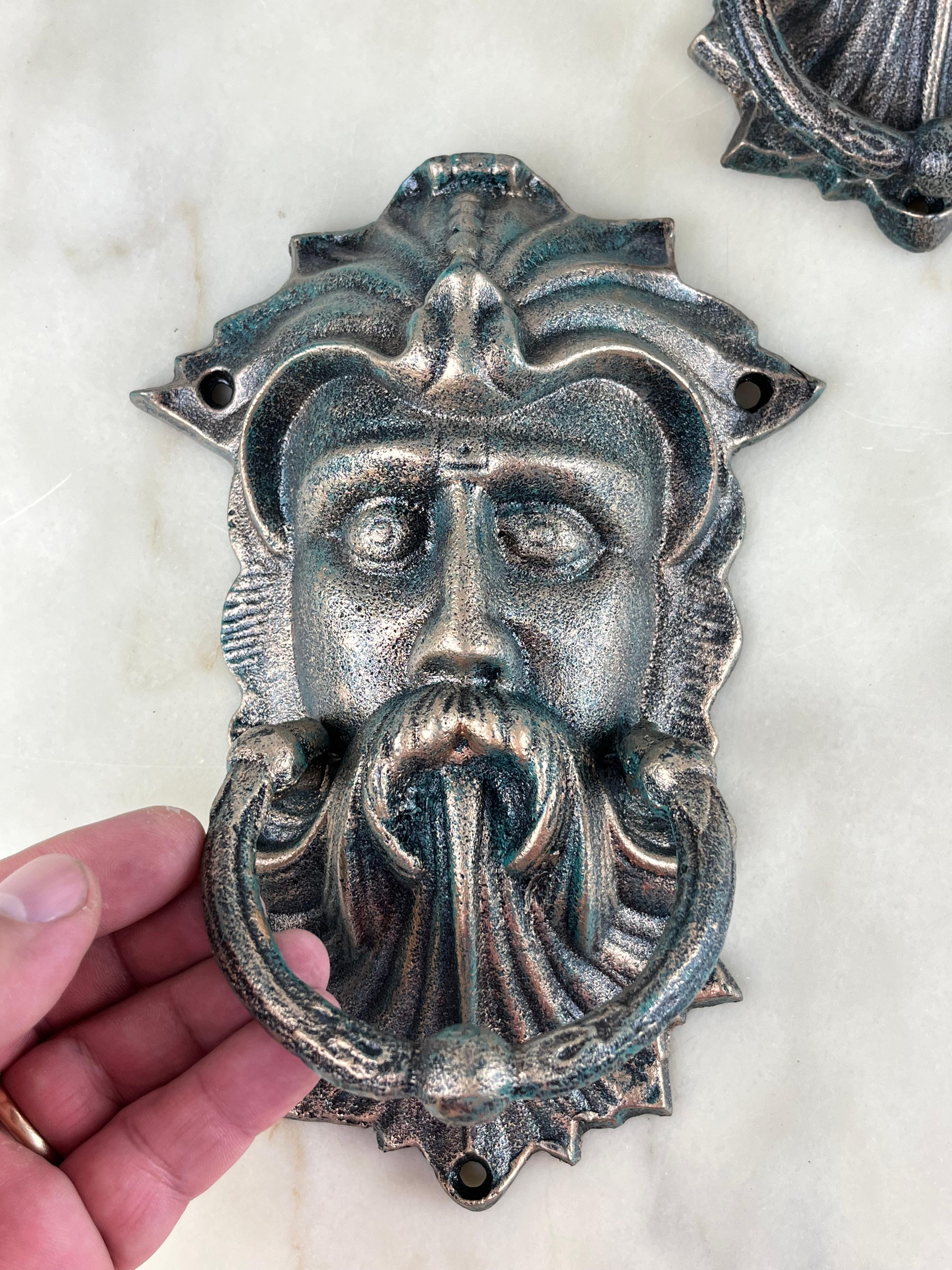 Pair of Bronze Door Knockers, Italy, 1980s In Good Condition For Sale In Palermo, IT