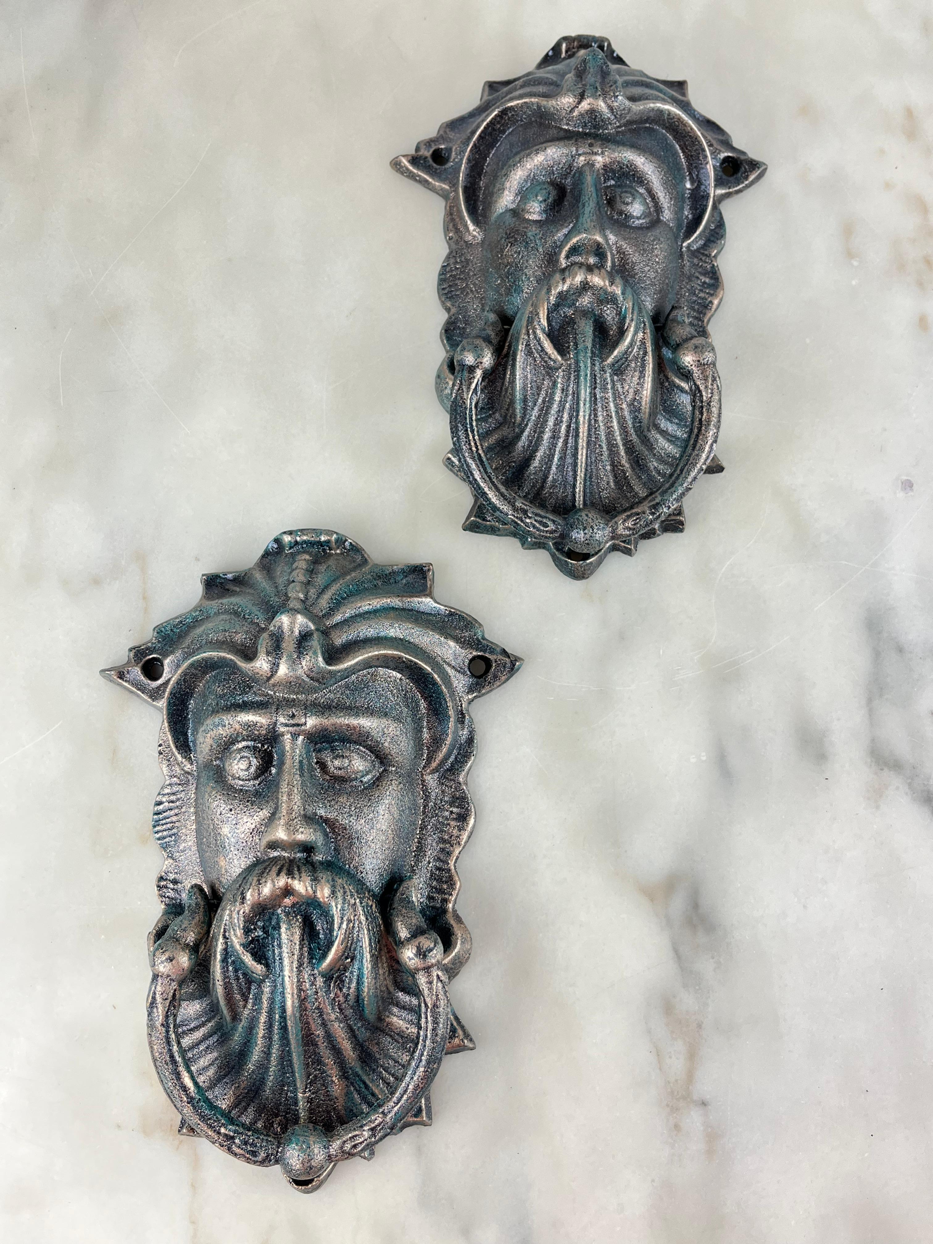 Pair of Bronze Door Knockers, Italy, 1980s In Good Condition For Sale In Palermo, IT