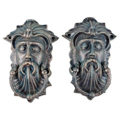 Vintage Pair of Bronze Door Knockers, Italy, 1980s