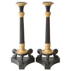 Pair of Bronze Dore Candlesticks