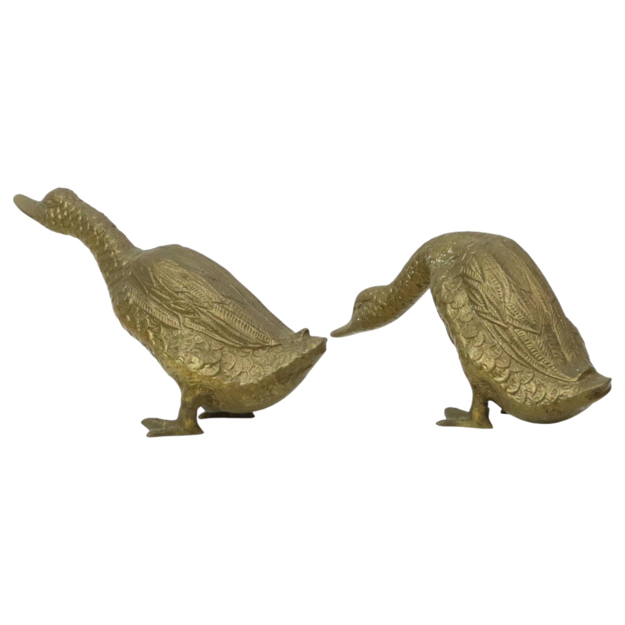 Calco Coppia di anatre e ochette in bronzo Francia anni '40 in vendita