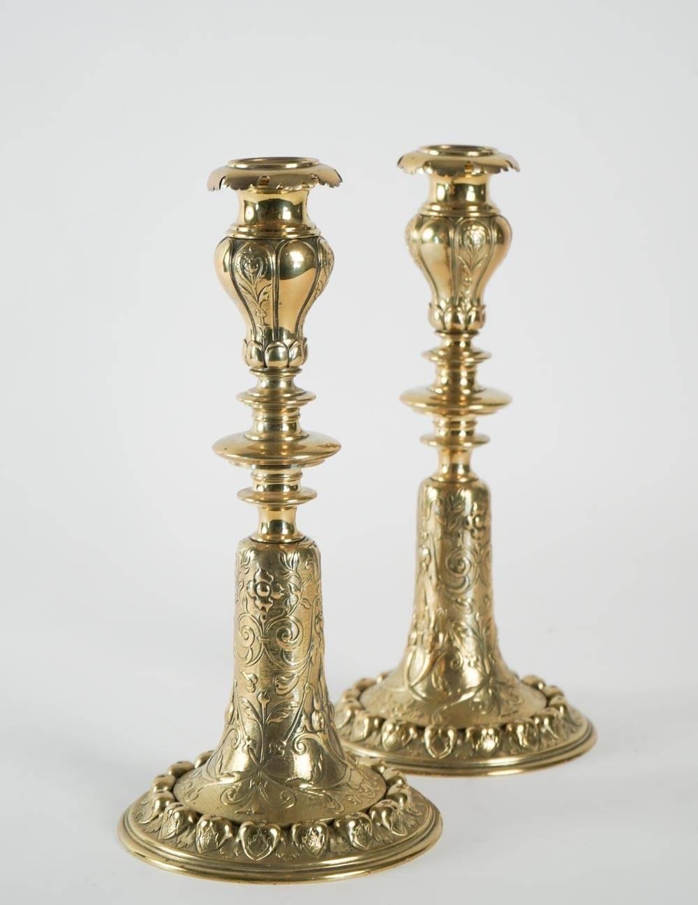 Pair of Bronze Dutch Candlesticks, circa 1880, 19th Century 2