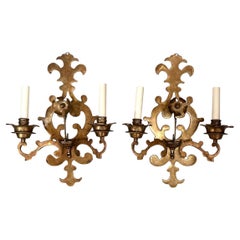 Pair of Bronze Dutch Sconces
