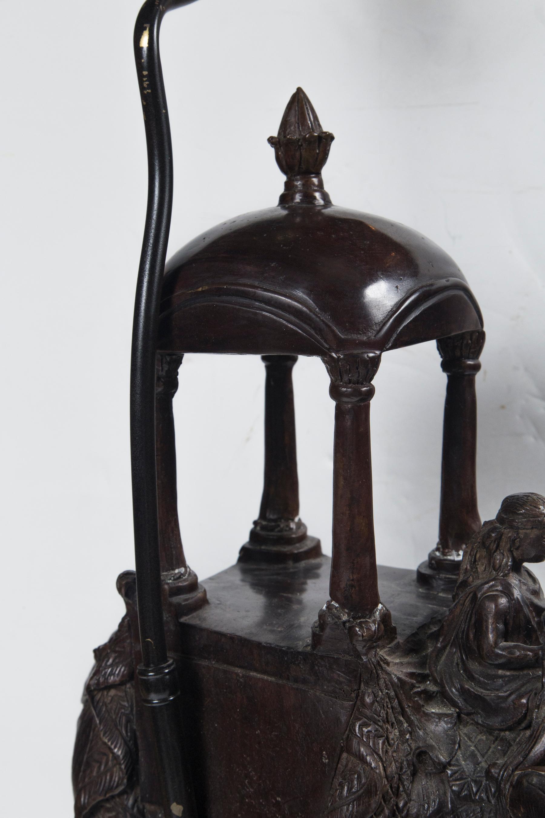 Pair of Bronze Elephant and Rider Table Lamps For Sale 6