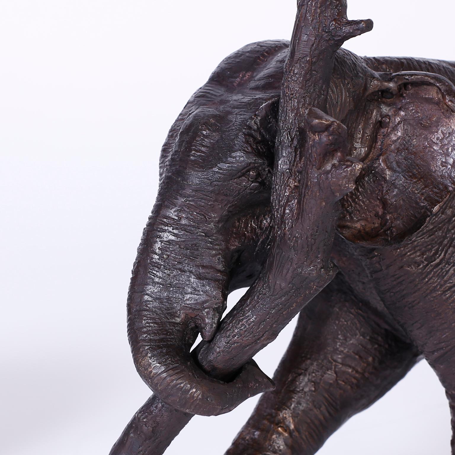 Pair of Bronze Elephant Candleholders 3