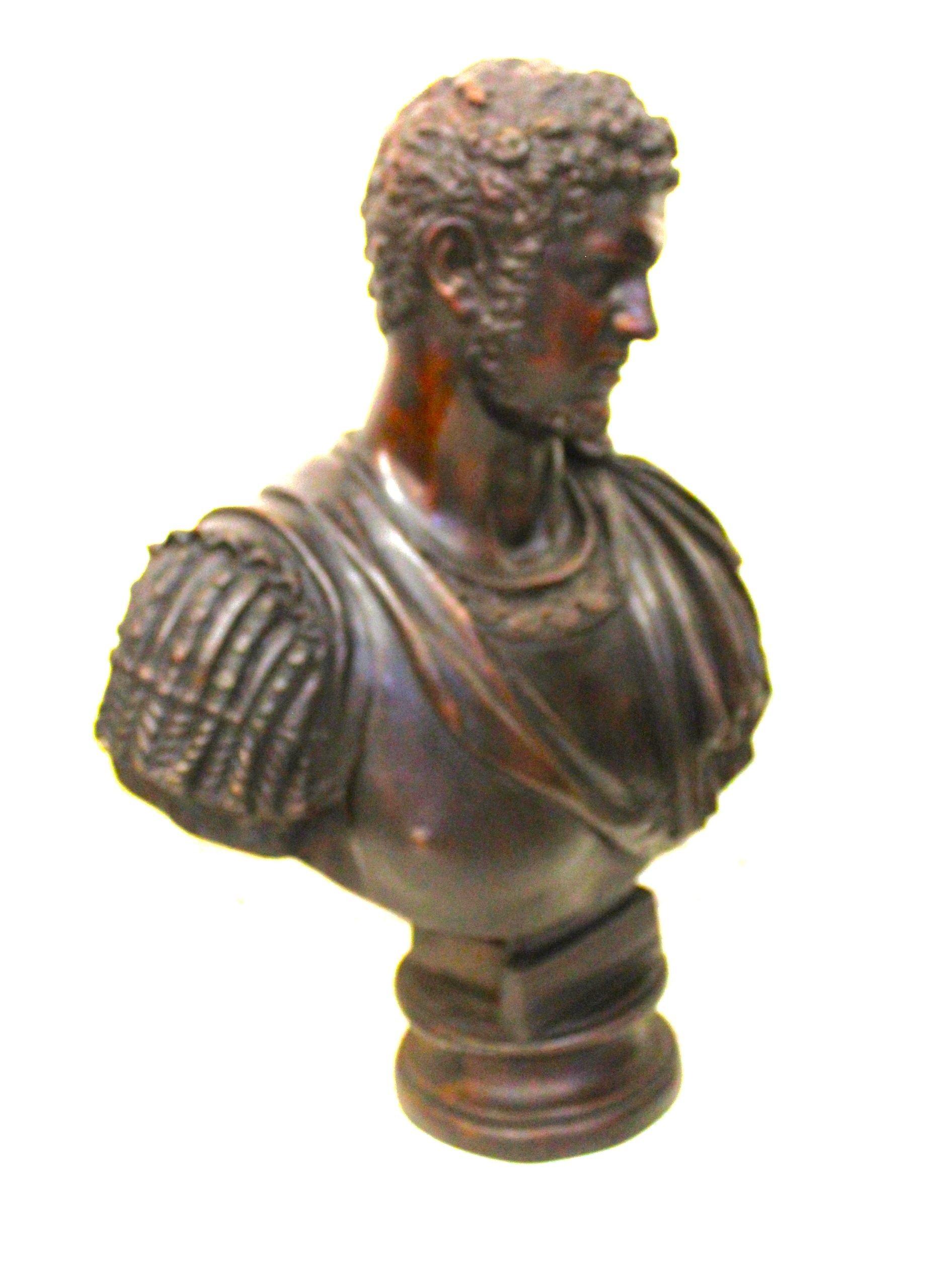 Bronze Pair of bronze emperor busts For Sale
