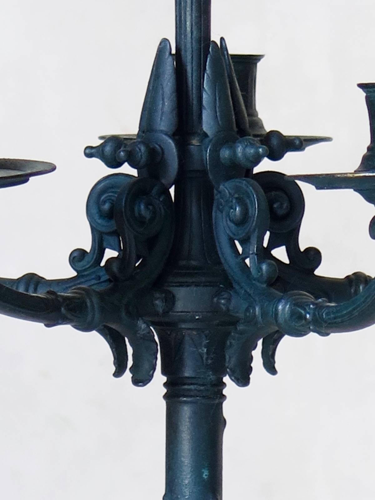 Pair of Bronze Empire Candelabras, France, circa 1880s For Sale 2