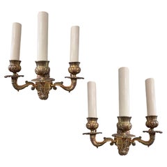 Coppia di lampade impero in bronzo