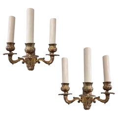 Pair of Bronze Empire Sconces