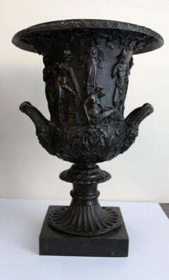 Pair of Bronze Empire Style Classical Urns, circa 1820