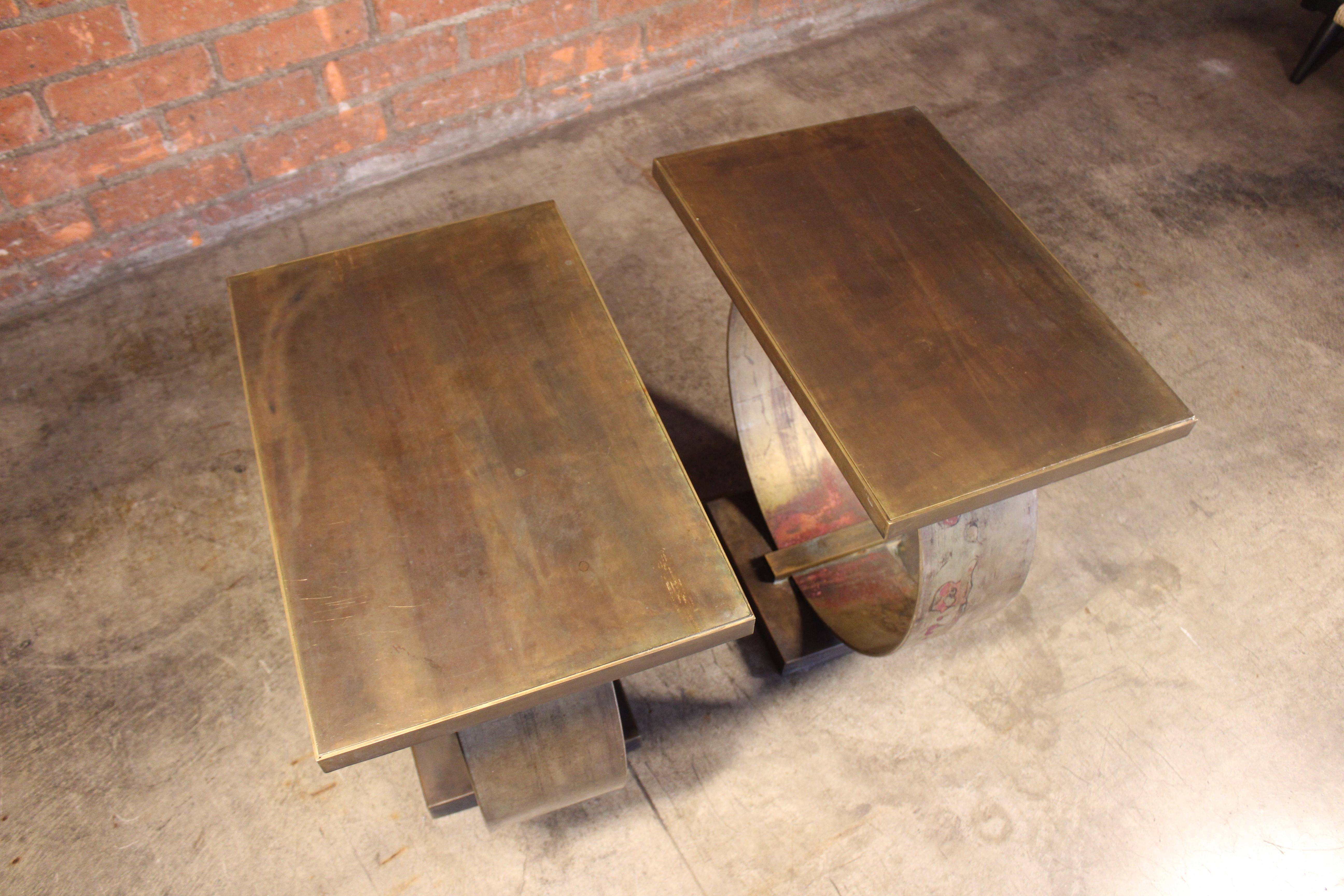 Pair of Bronze End Tables, 1970s 2