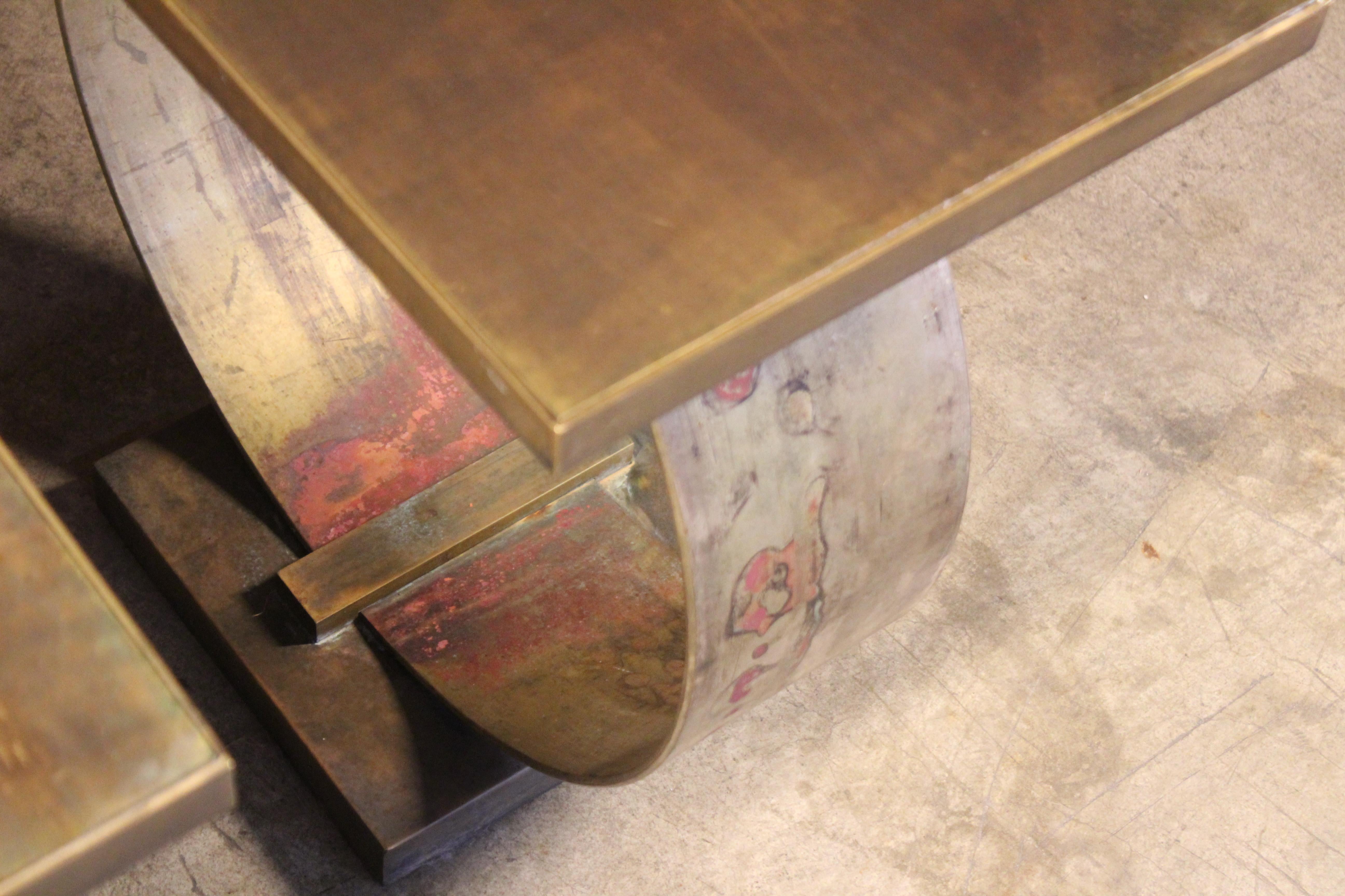 Pair of Bronze End Tables, 1970s 4