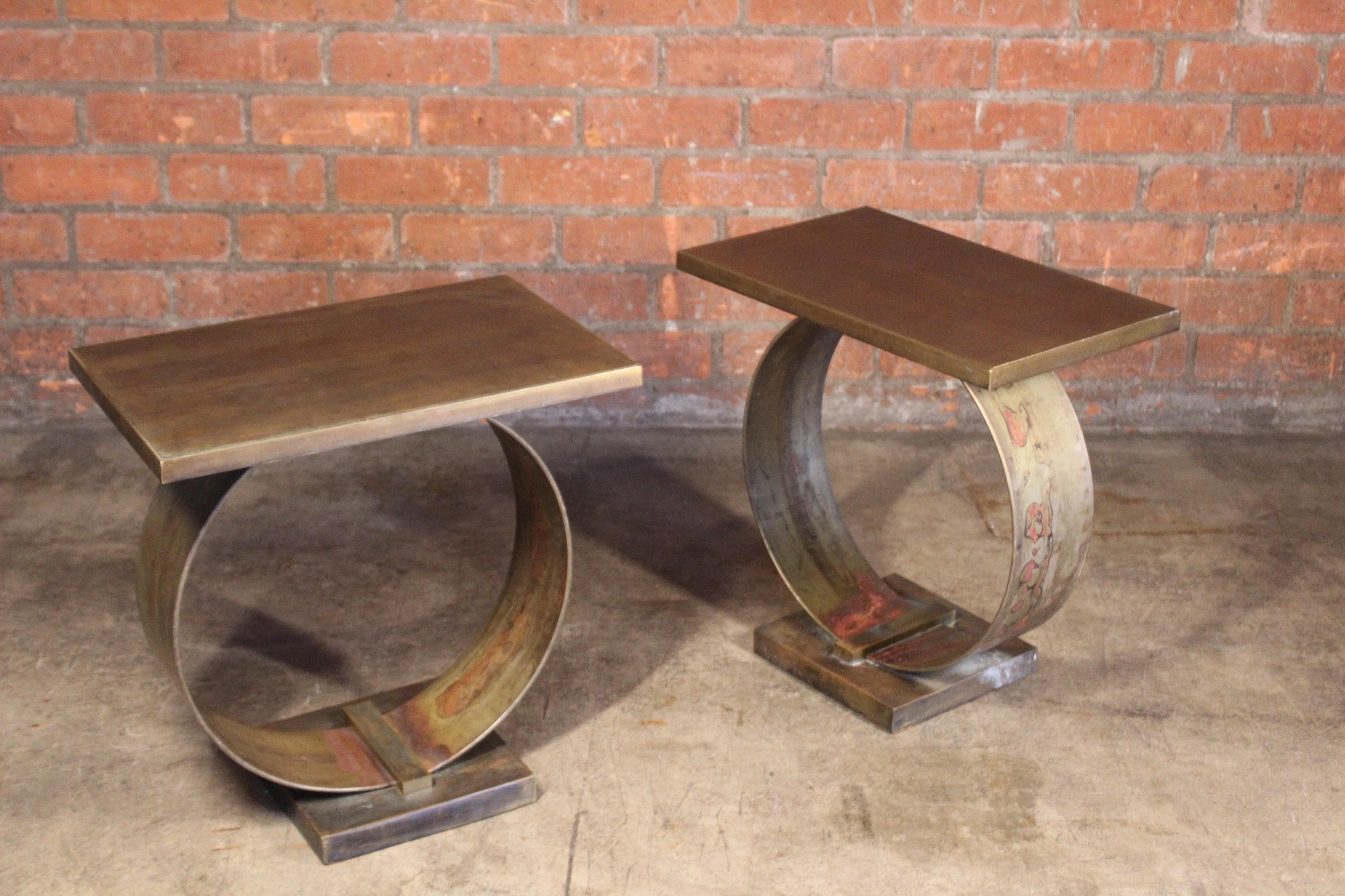Pair of Bronze End Tables, 1970s 5