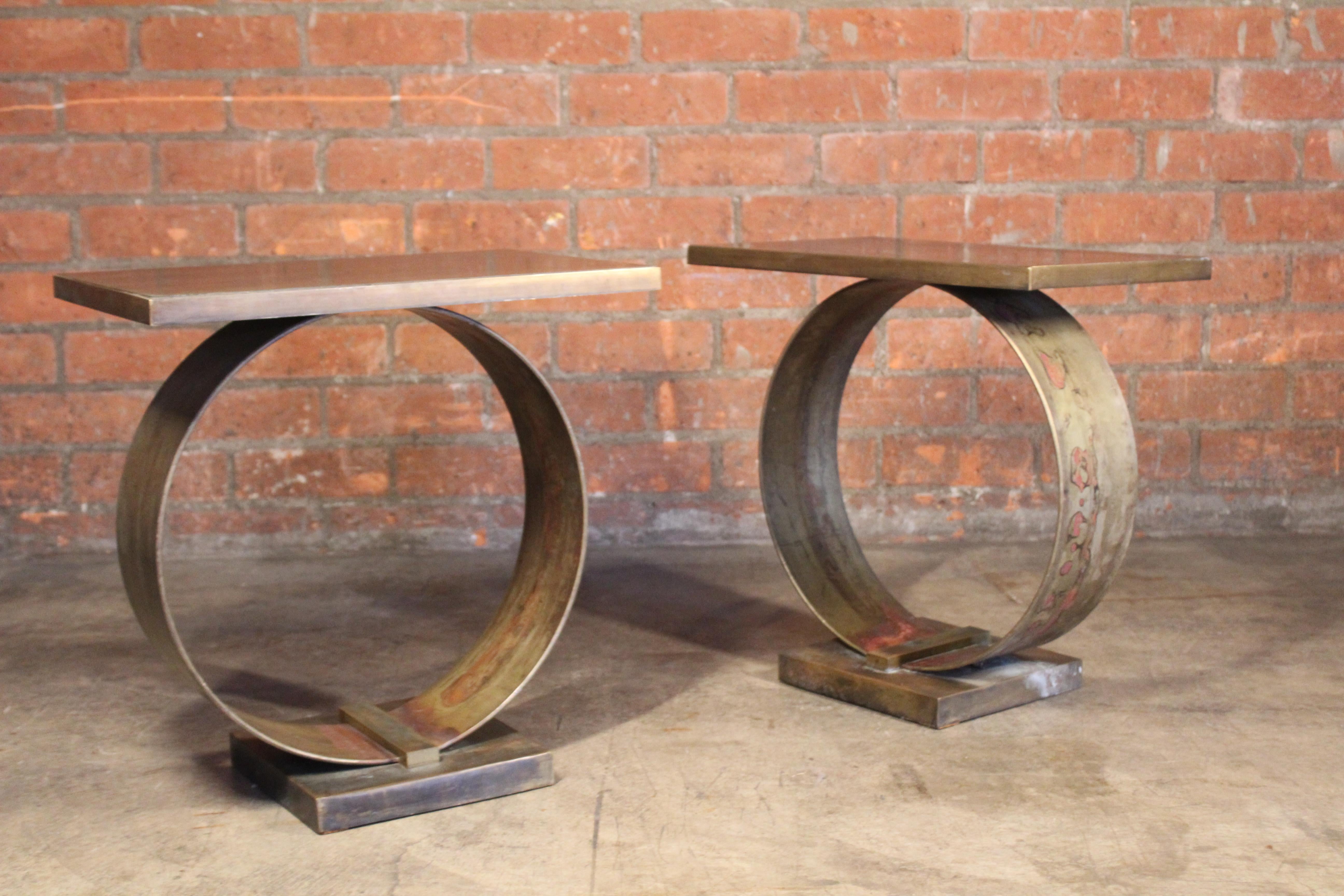 Pair of Bronze End Tables, 1970s 6